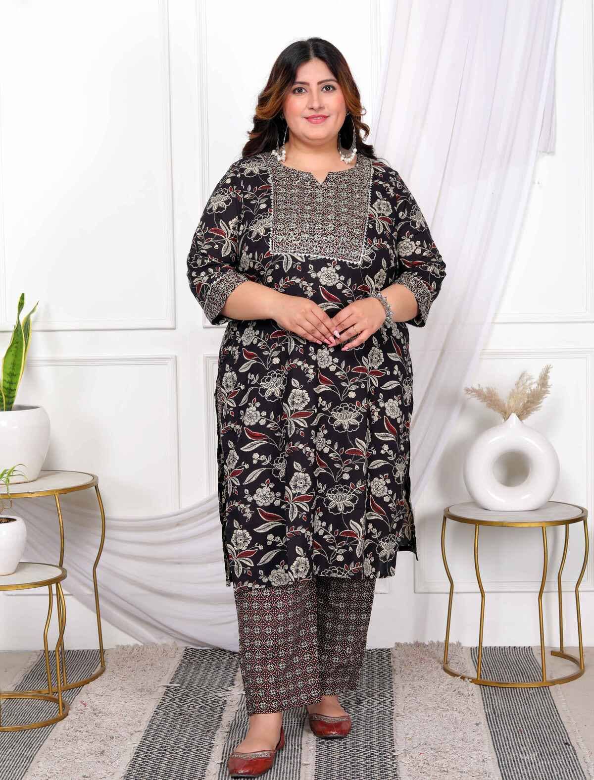 miravan Cotton Printed Kurti With Pants Women's Stitched Salwar Suit - Multicolor ( Pack of 1 )
