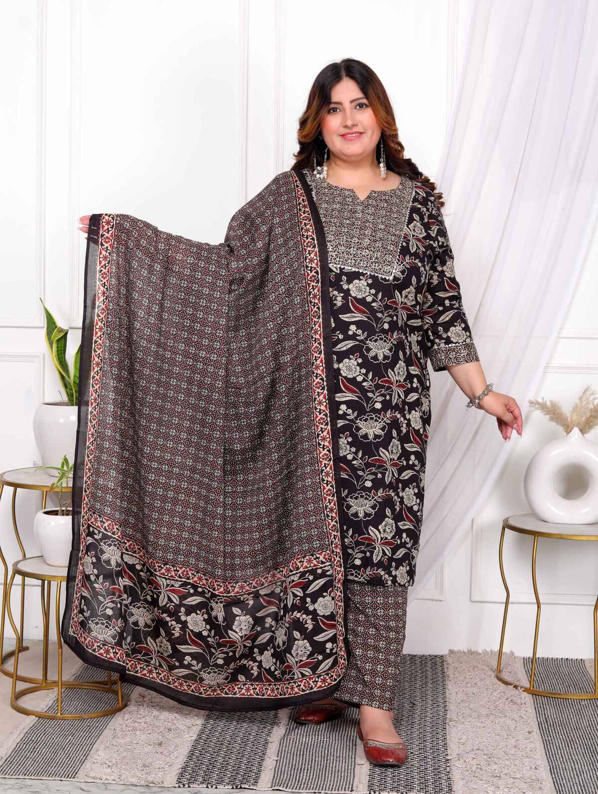     			miravan Cotton Printed Kurti With Pants Women's Stitched Salwar Suit - Multicolor ( Pack of 1 )