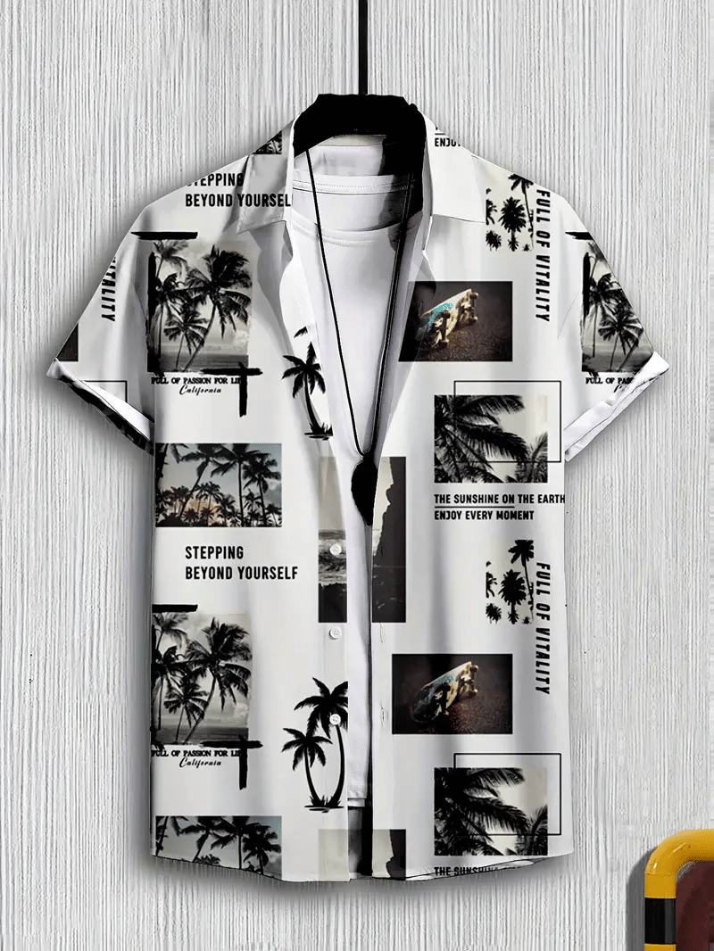 AAPSKA Poly Cotton Regular Fit Printed Half Sleeves Men's Casual Shirt - White ( Pack of 1 )
