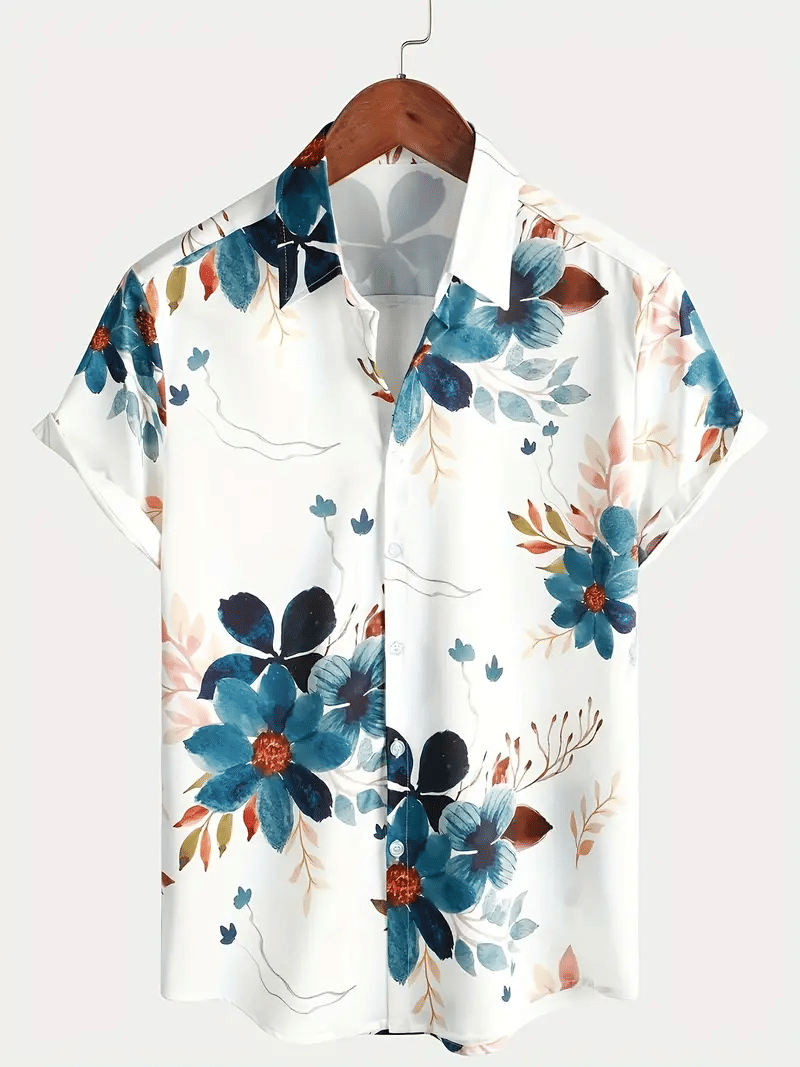 AAPSKA Poly Cotton Regular Fit Printed Half Sleeves Men's Casual Shirt - White ( Pack of 1 )