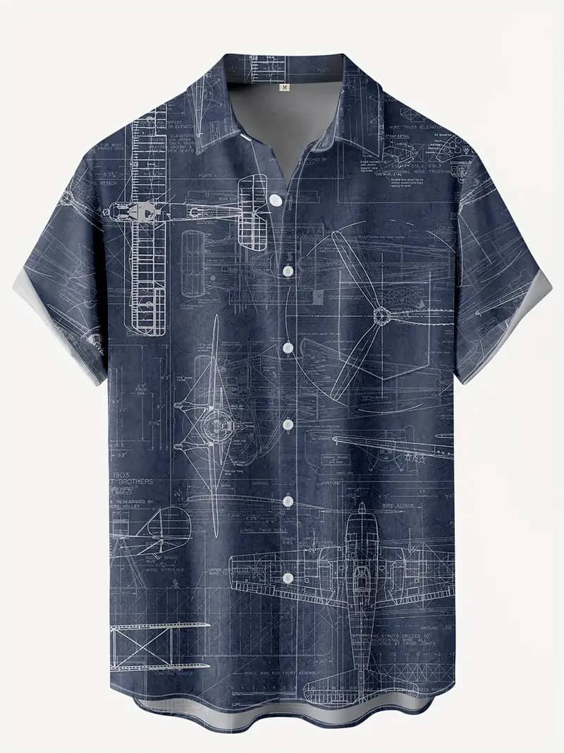 AAPSKA Poly Cotton Regular Fit Printed Half Sleeves Men's Casual Shirt - Blue ( Pack of 1 )