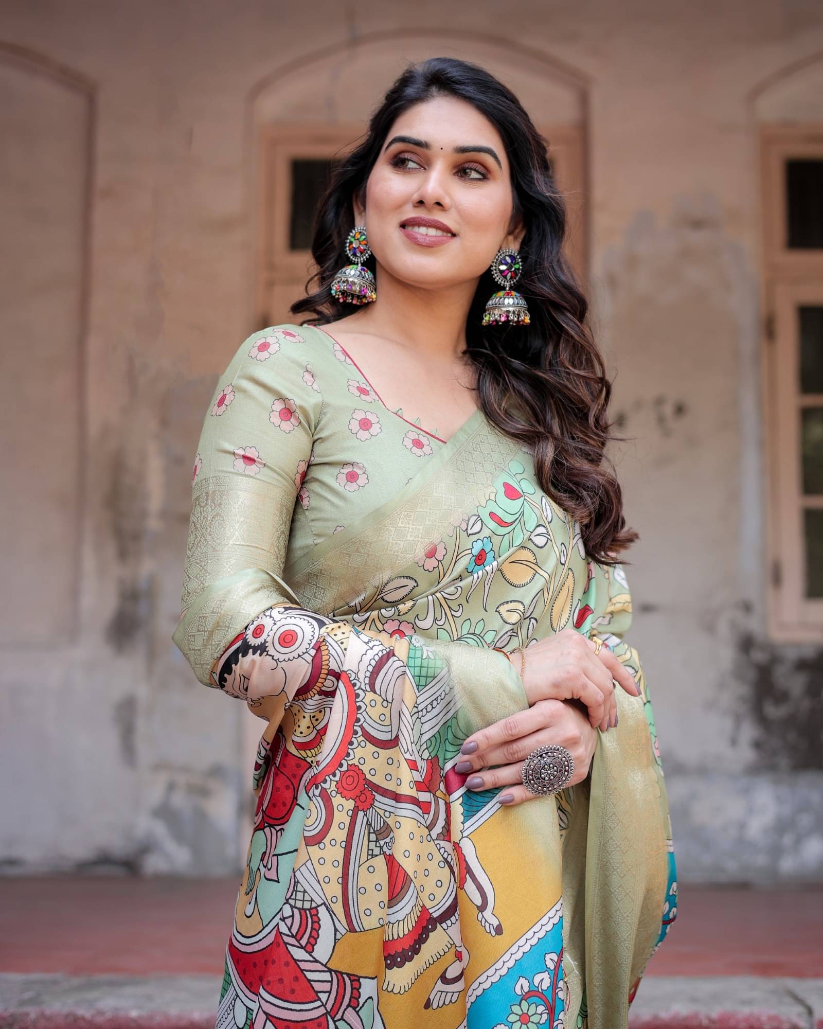 Almaari Fashion Cotton Silk Printed Saree With Unstitched Blouse Piece ( Green ) Almaari Fashion Cotton Silk Printed Saree With Unstitched Blouse Piece ( Green )