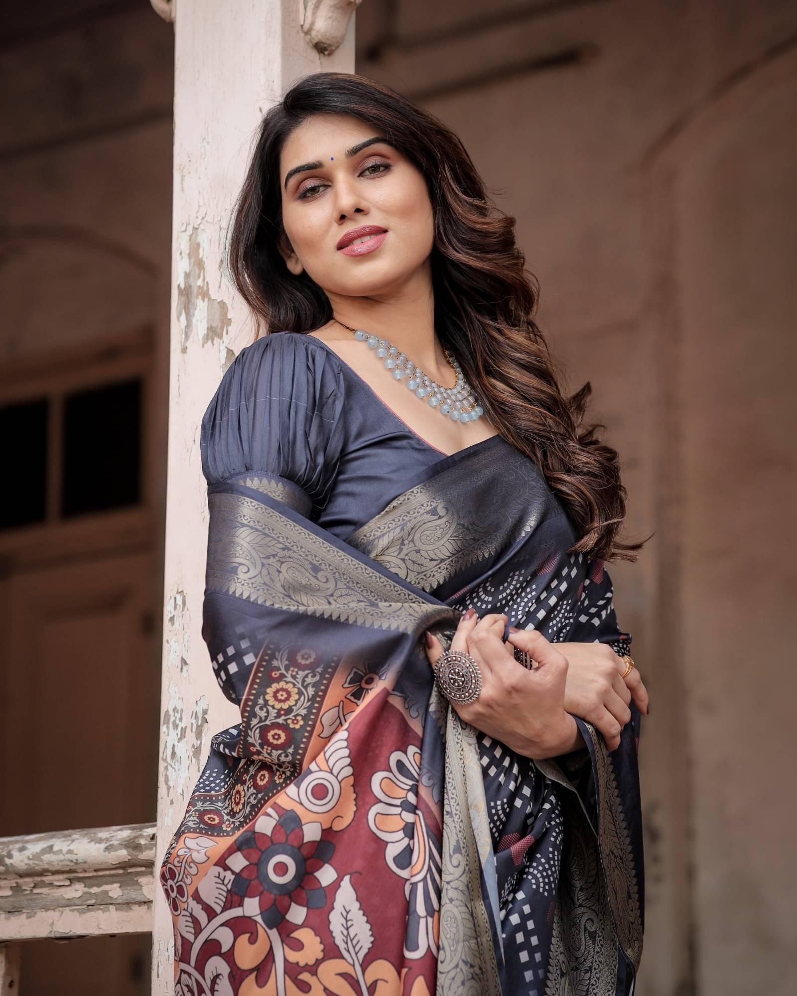 Almaari Fashion Cotton Silk Printed Saree With Unstitched Blouse Piece ( Blue ) Almaari Fashion Cotton Silk Printed Saree With Unstitched Blouse Piece ( Blue )