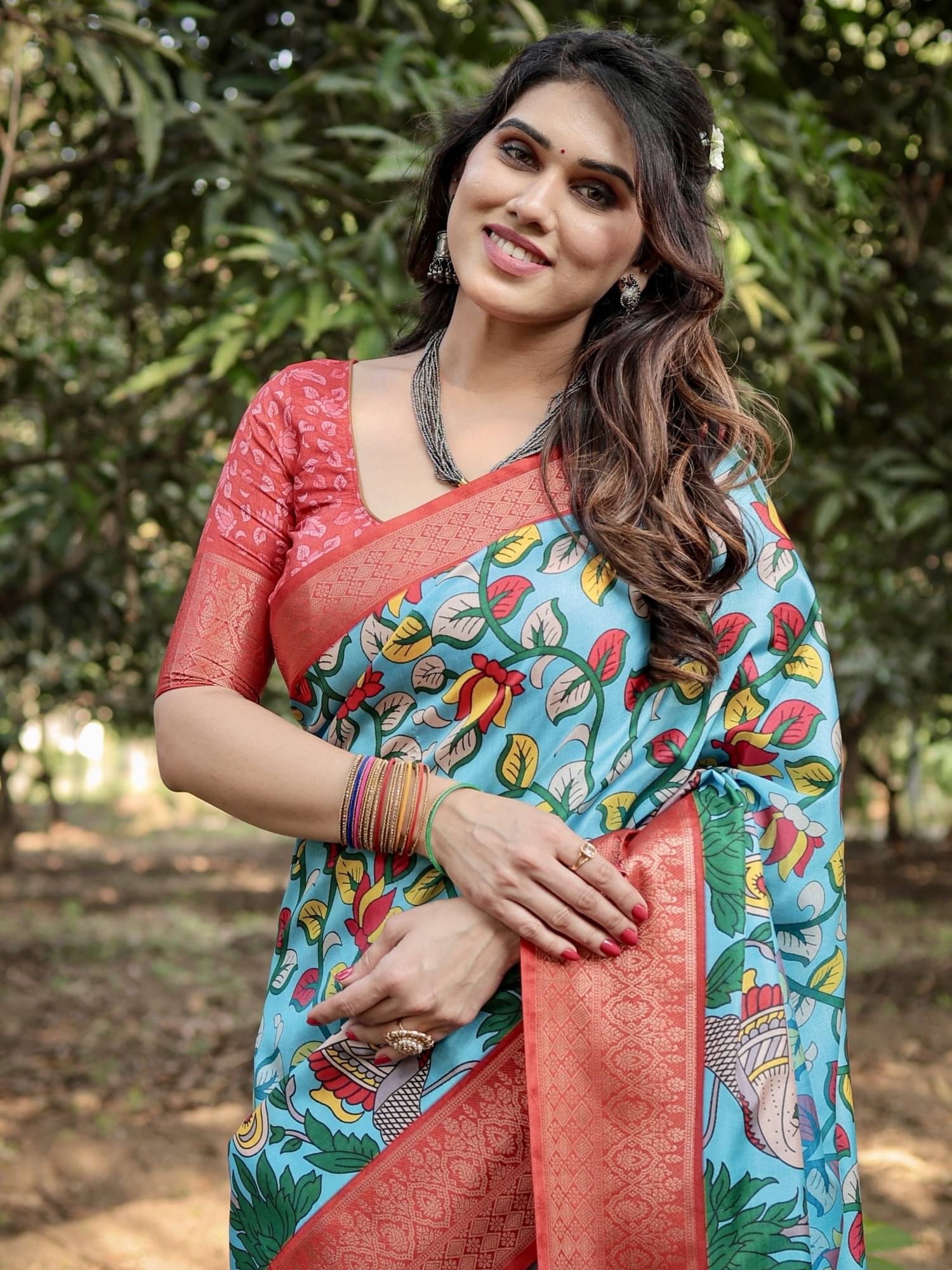 Almaari Fashion Cotton Silk Printed Saree With Unstitched Blouse Piece ( Blue ) Almaari Fashion Cotton Silk Printed Saree With Unstitched Blouse Piece ( Blue )