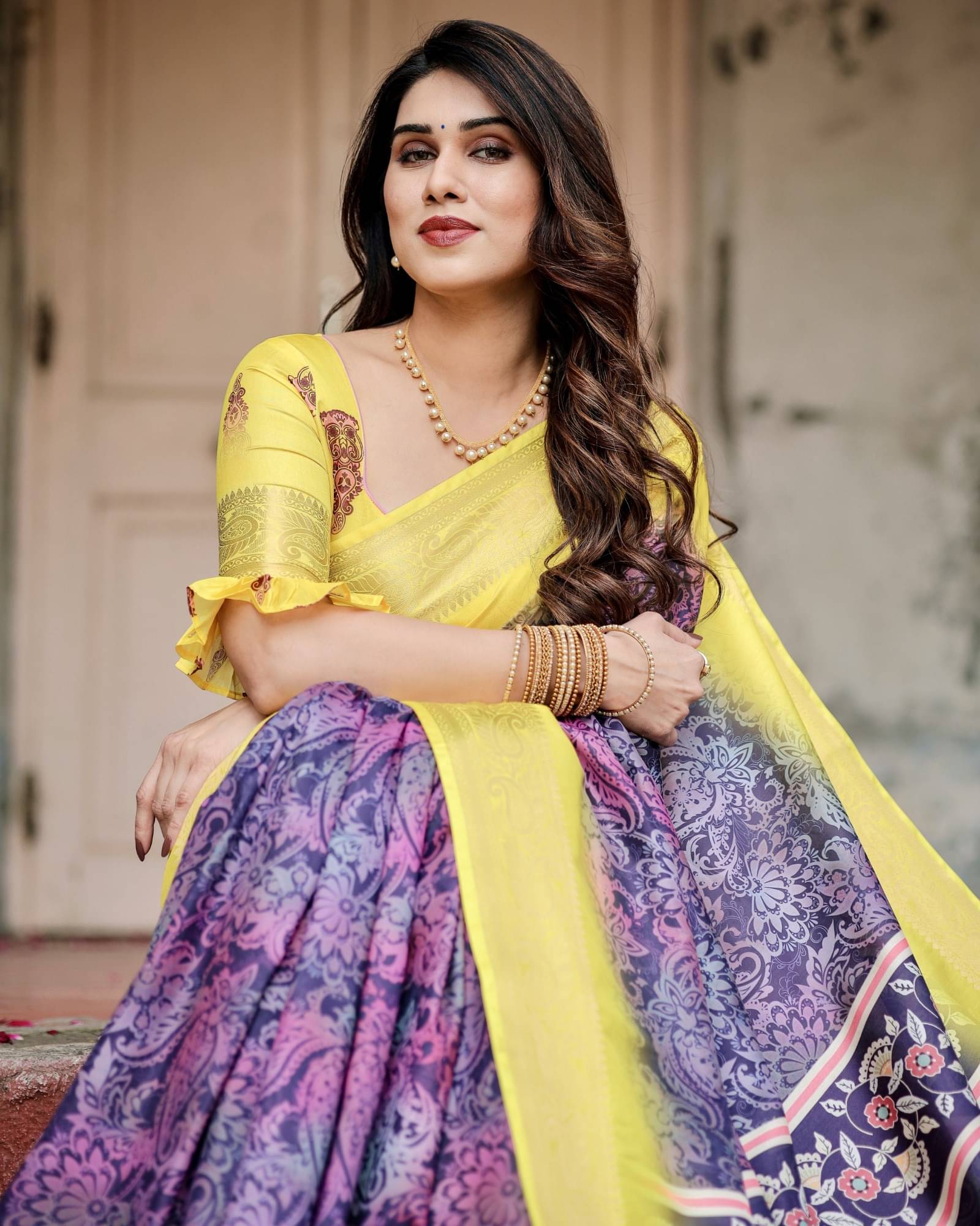     			Almaari Fashion Cotton Silk Printed Saree With Unstitched Blouse Piece ( Blue )