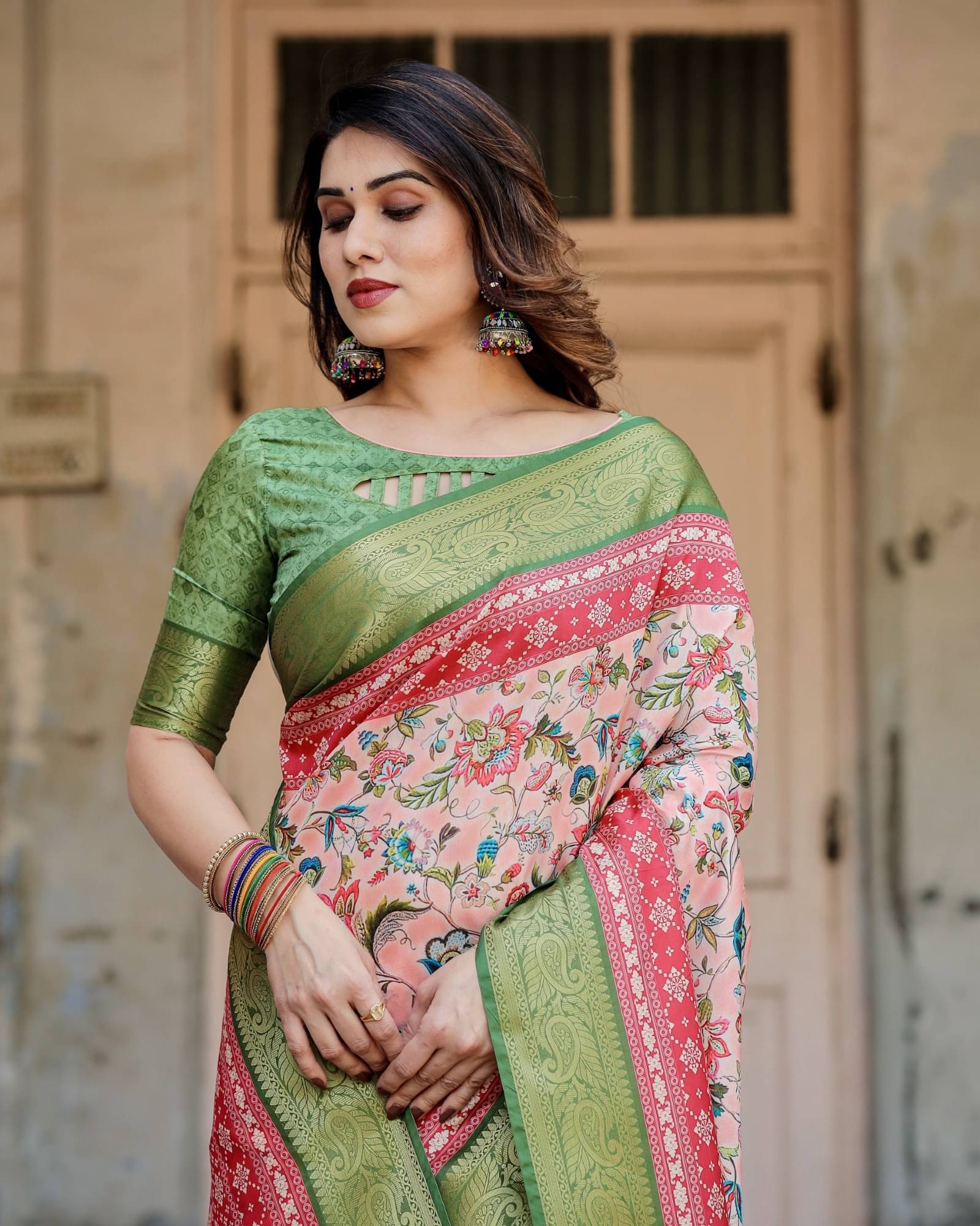 Almaari Fashion Cotton Silk Printed Saree With Unstitched Blouse Piece ( Multicolor ) Almaari Fashion Cotton Silk Printed Saree With Unstitched Blouse Piece ( Multicolor )