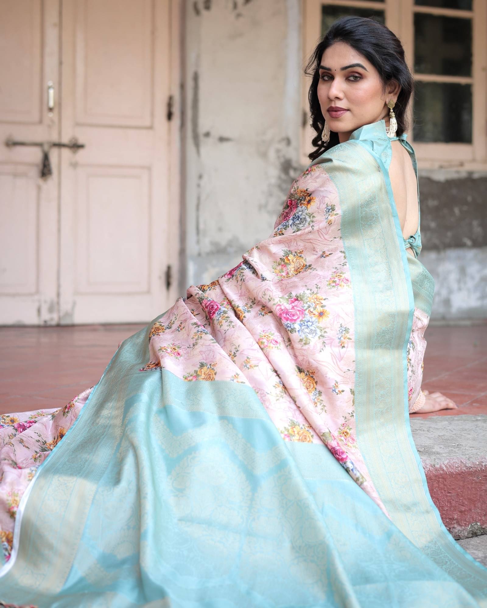 Almaari Fashion Cotton Silk Printed Saree With Unstitched Blouse Piece ( Blue ) Almaari Fashion Cotton Silk Printed Saree With Unstitched Blouse Piece ( Blue )