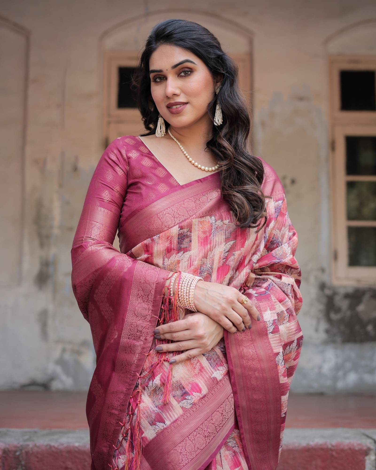 Almaari Fashion Cotton Silk Printed Saree With Unstitched Blouse Piece ( Maroon ) Almaari Fashion Cotton Silk Printed Saree With Unstitched Blouse Piece ( Maroon )