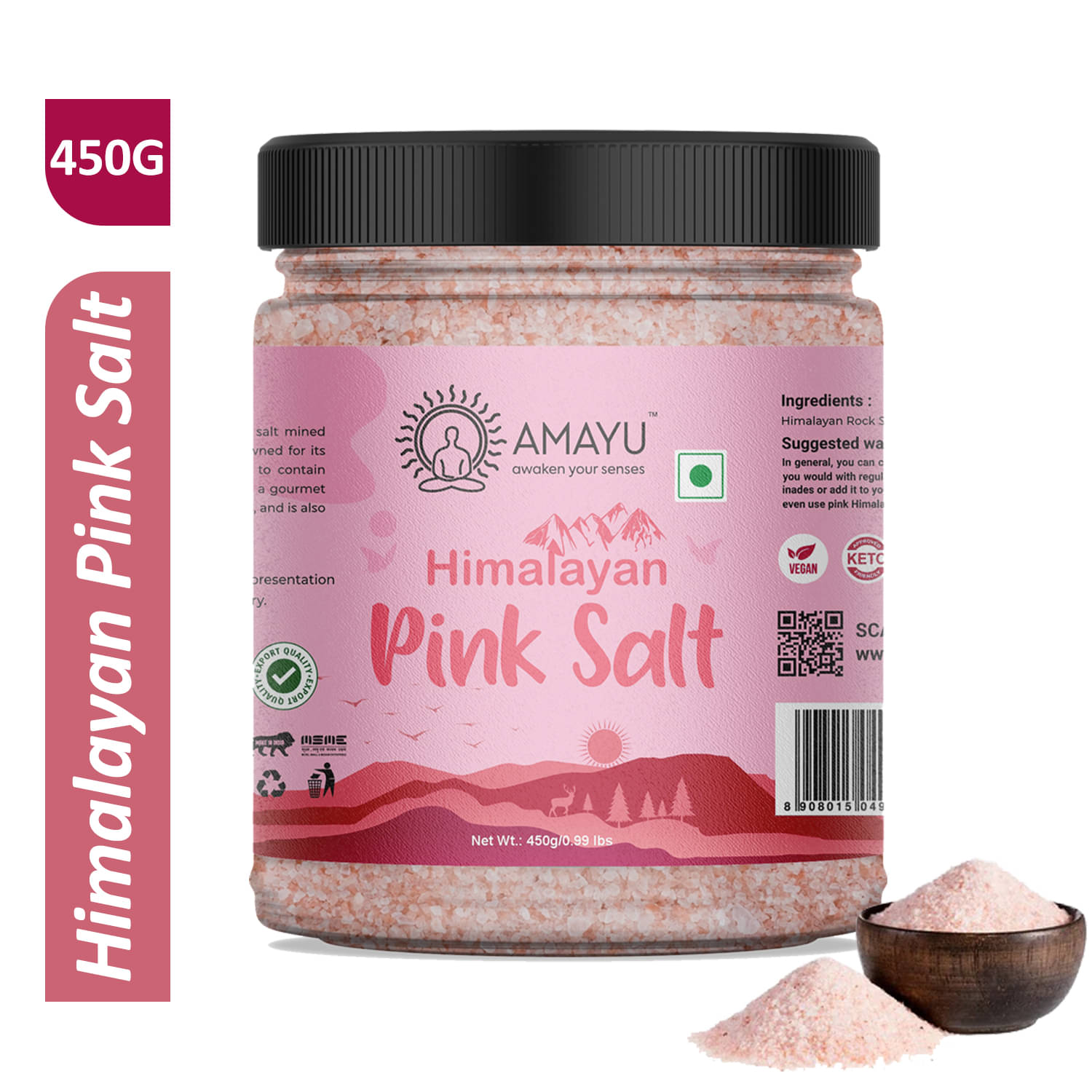 AMAYU Himalayan Pink Salt 450 gm AMAYU Himalayan Pink Salt 450 gm