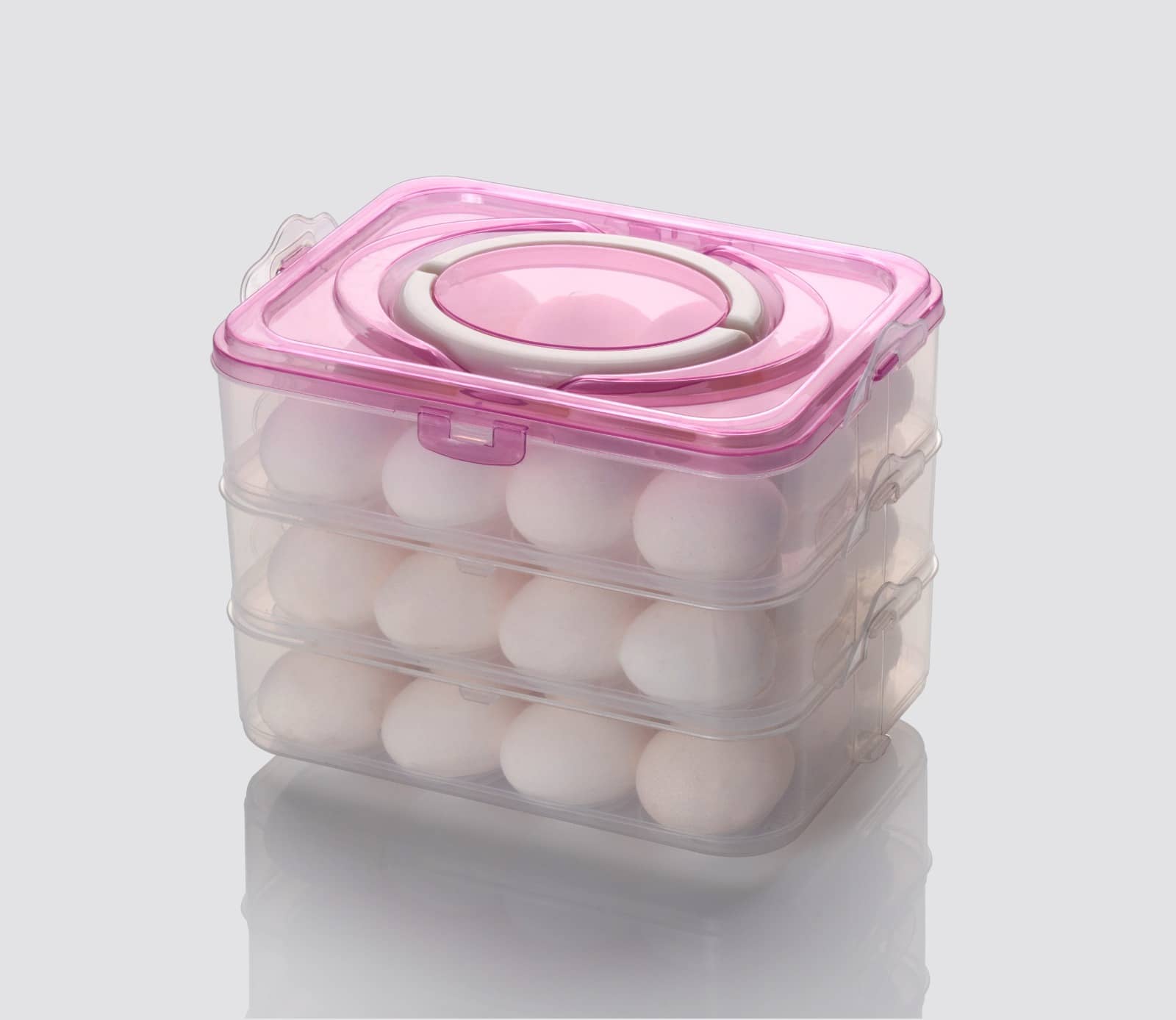 BRANZY 36 Grid Containers Plastic Pink Egg Container ( Set of 1 )