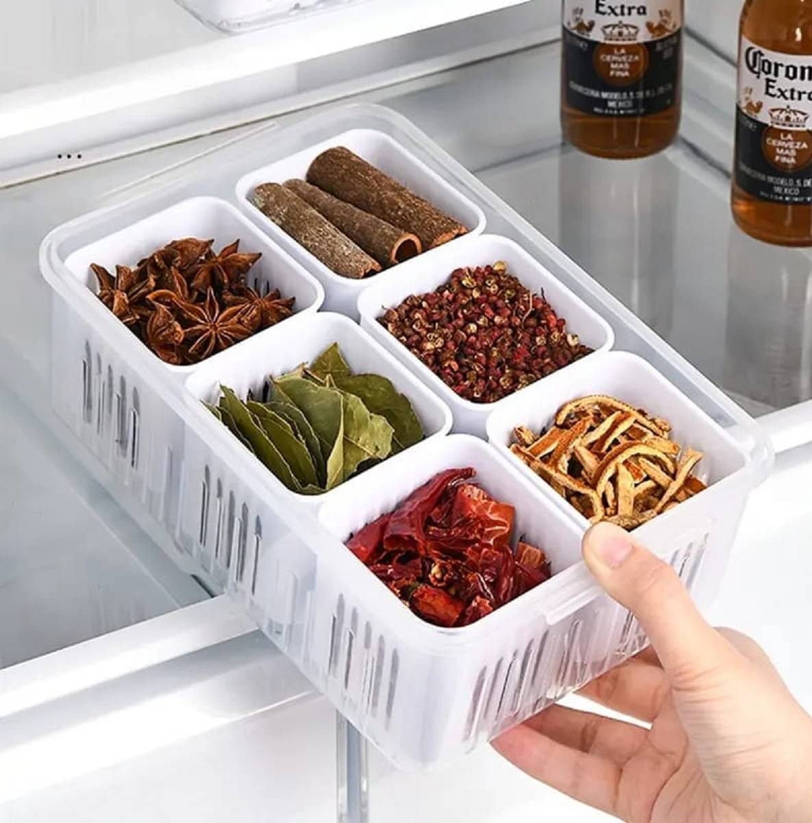     			BRANZY Fridge Containers Plastic White Multi-Purpose Container ( Set of 1 )