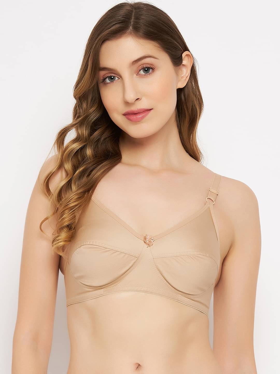 Camey Pack of 1 Cotton Blend Non Padded Everyday Bra For Women ( Beige )     			Camey Pack of 1 Cotton Blend Non Padded Everyday Bra For Women ( Beige )