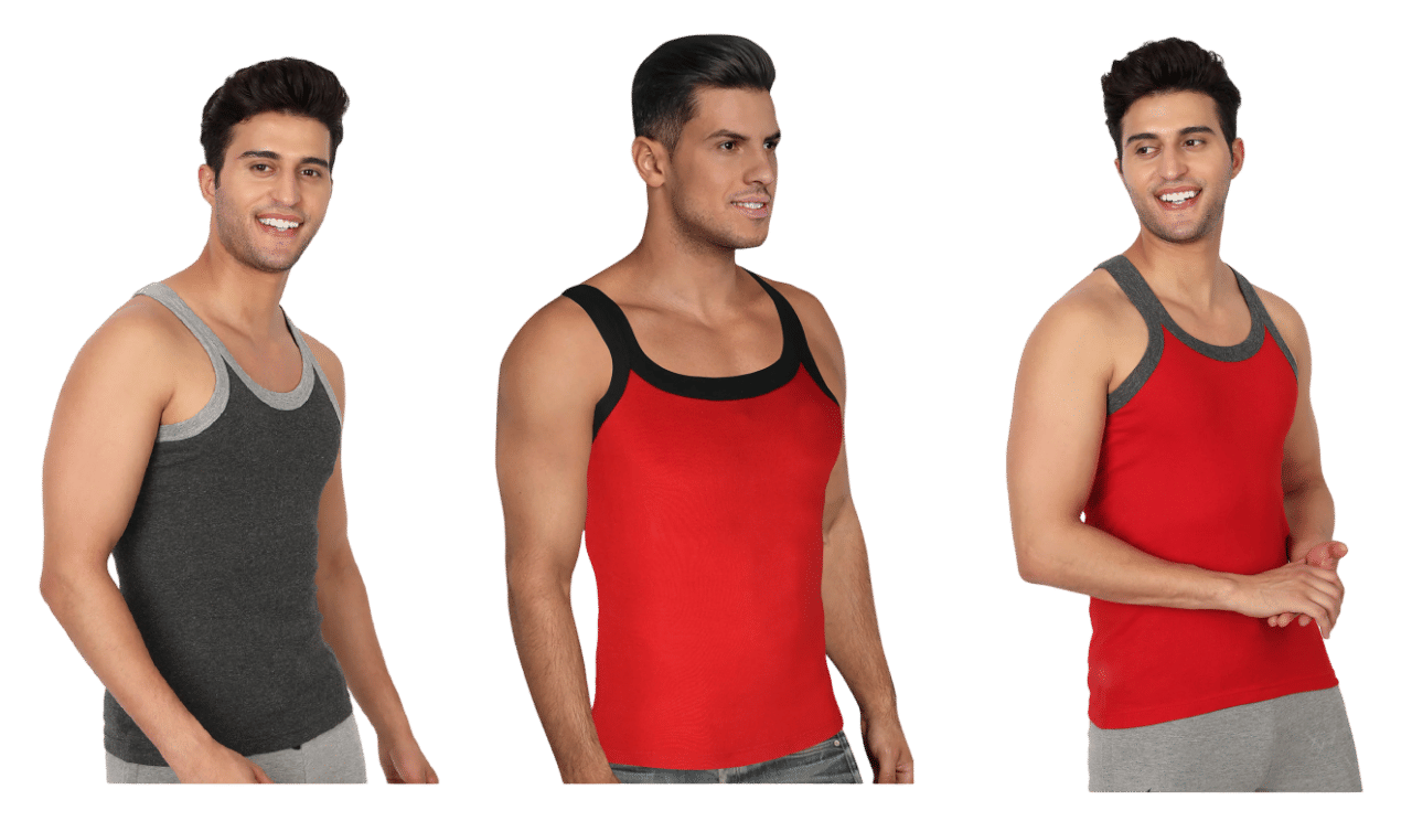 D1 DIFFERENT ONE Pack of 3 Cotton Gym Vest For Men ( Multicolor ) D1 DIFFERENT ONE Pack of 3 Cotton Gym Vest For Men ( Multicolor )