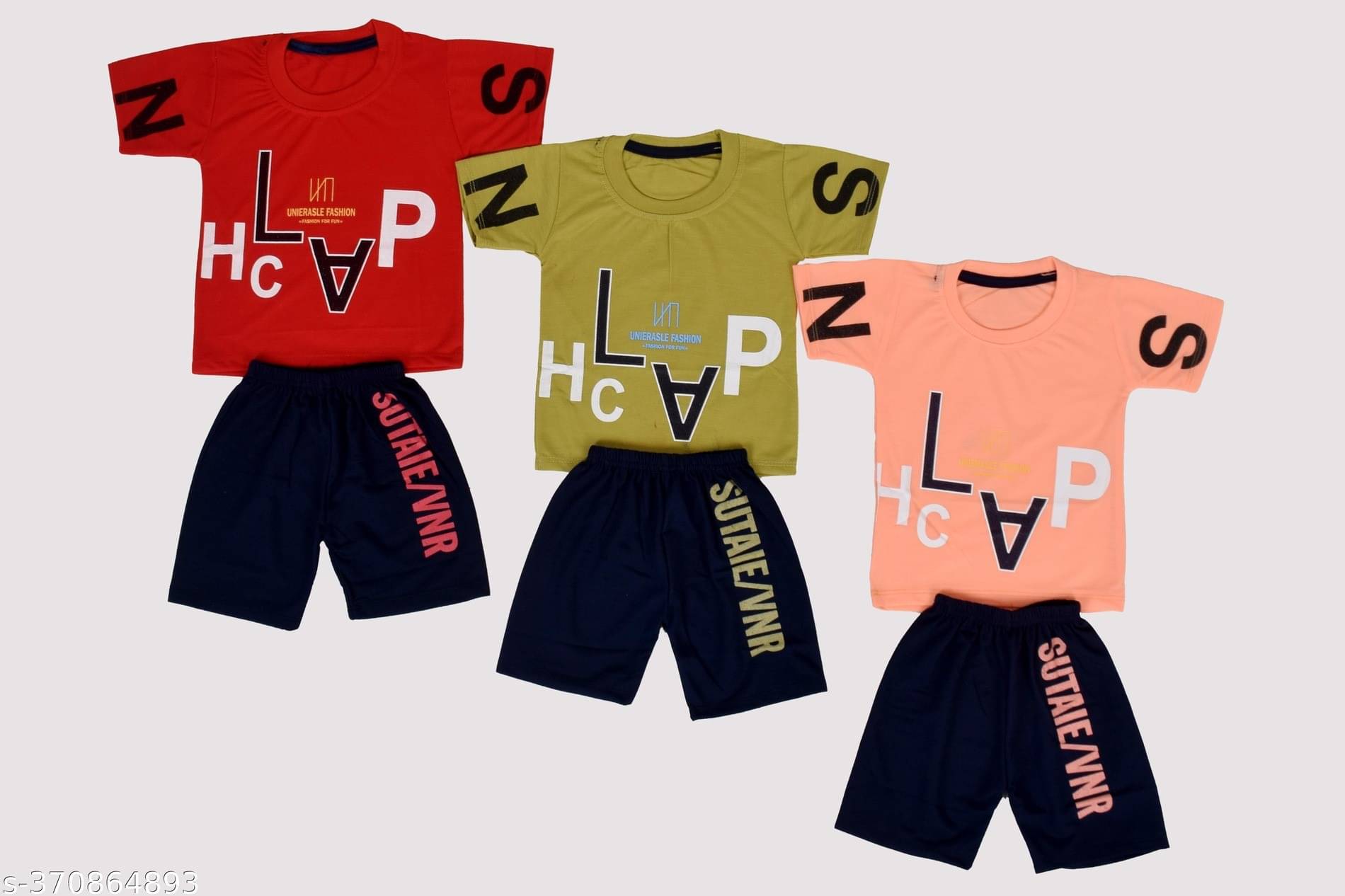DIAMOND EXPORTER Pack of 3 Baby Boys Cotton Blend T-Shirt & Capris Set ( Multicolor ) DIAMOND EXPORTER Pack of 3 Baby Boys Cotton Blend T-Shirt & Capris Set ( Multicolor )