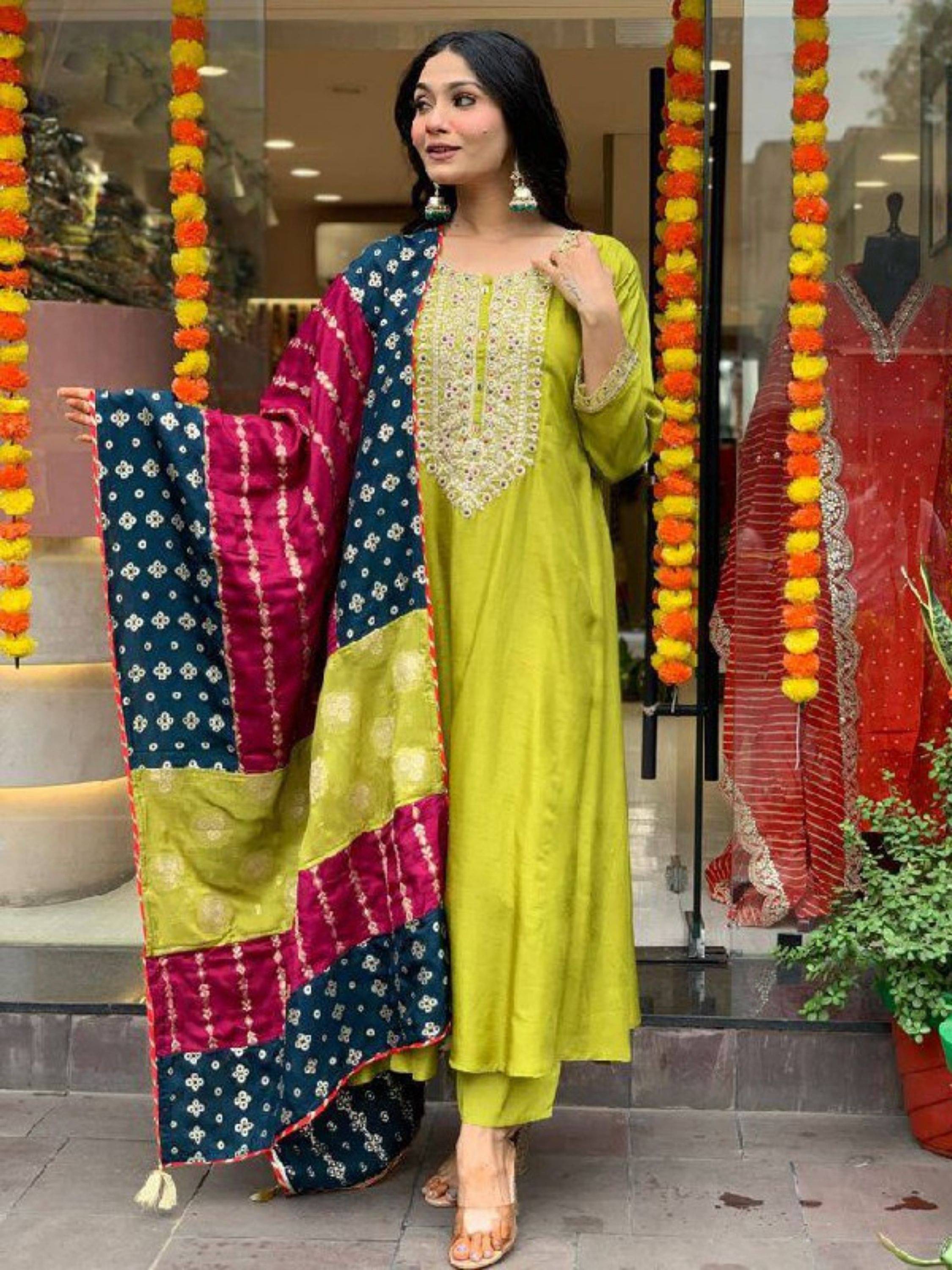 Eeloo Viscose Embroidered Kurti With Pants Women's Stitched Salwar Suit - Lime Green ( Pack of 1 ) Eeloo Viscose Embroidered Kurti With Pants Women's Stitched Salwar Suit - Lime Green ( Pack of 1 )