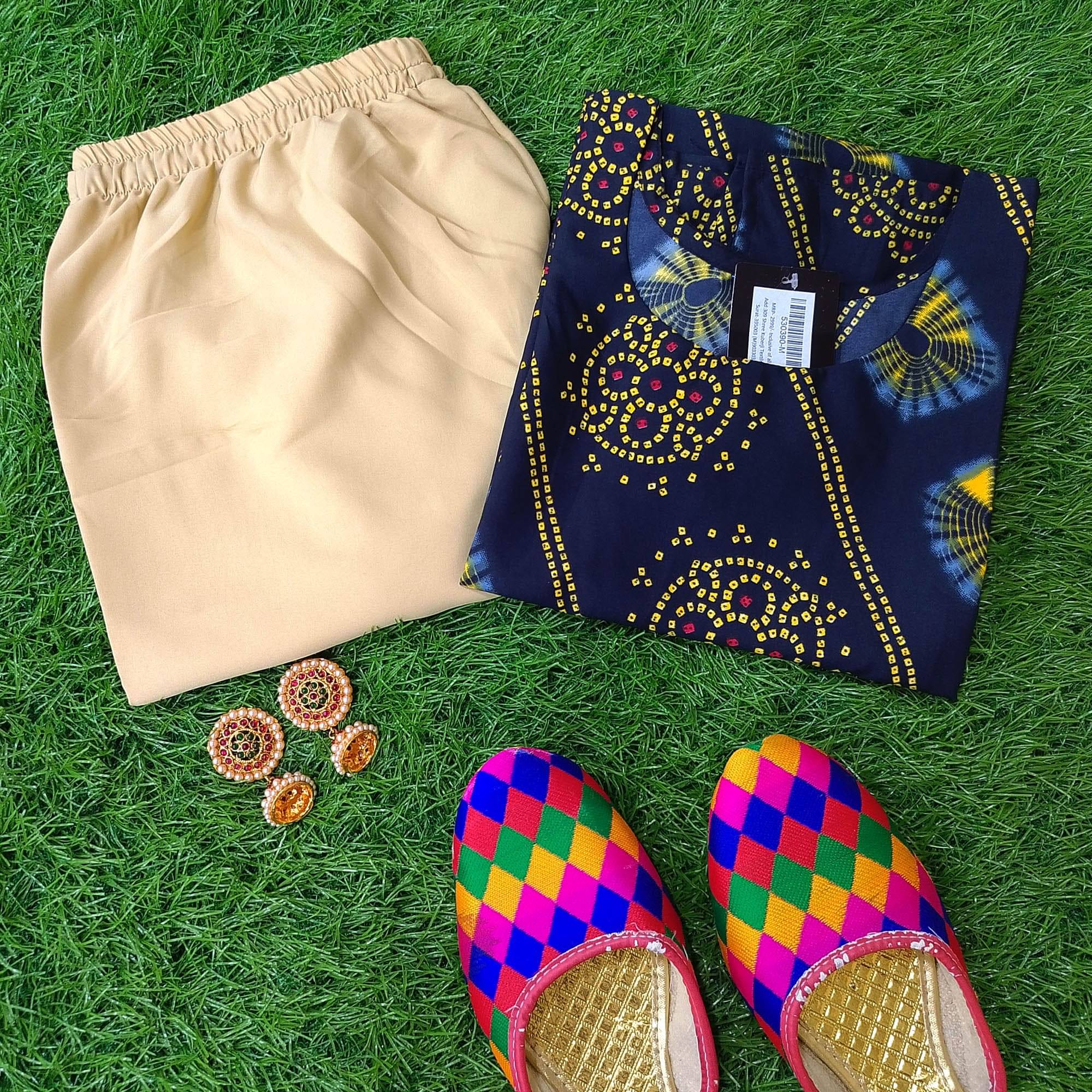     			Ethnicbasket Pack of 1 Crepe Printed Straight Women's Kurti - ( Charcoal )