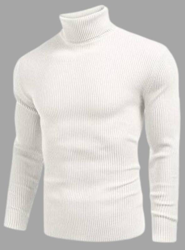     			FEVERFEW Woollen Blend High Neck Men's Full Sleeves Pullover Sweater - White ( Pack of 1 )