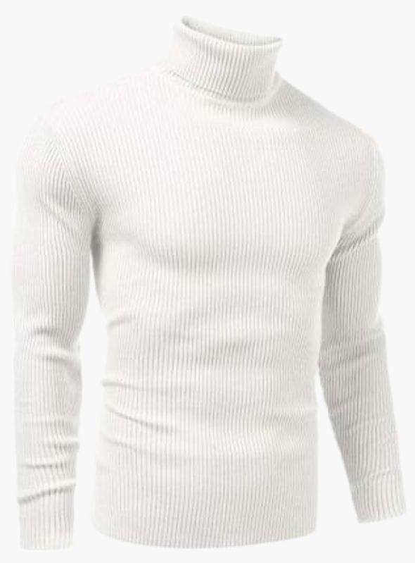     			FEVERFEW Woollen Blend High Neck Men's Full Sleeves Pullover Sweater - White ( Pack of 1 )