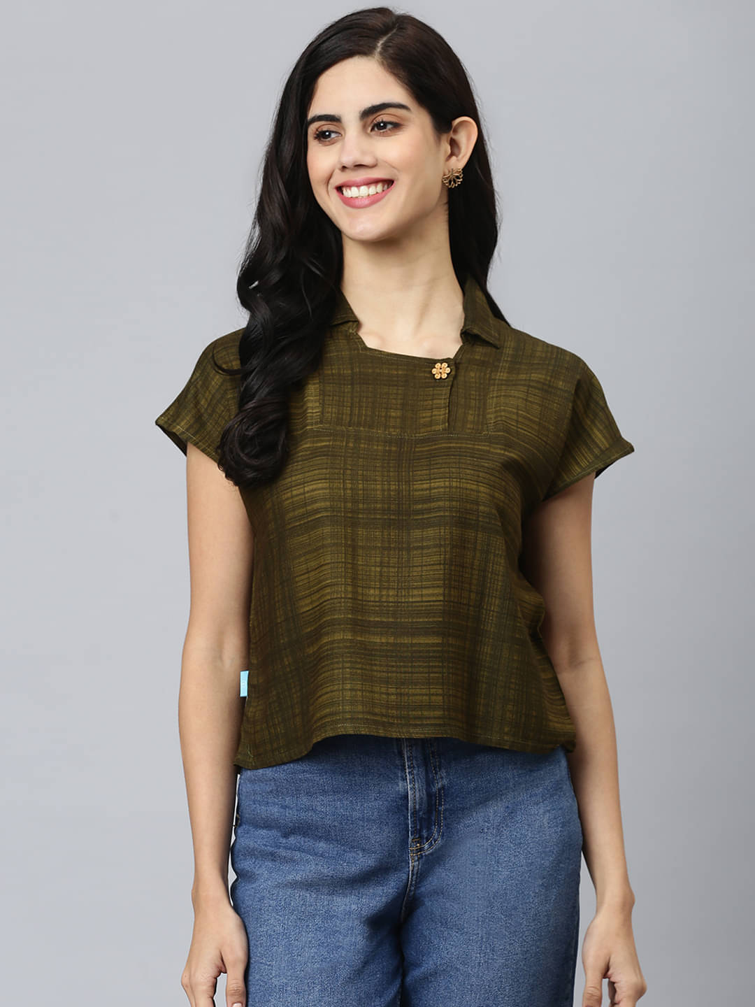     			Flamboyant Women's Viscose Rayon Regular Top ( Green )