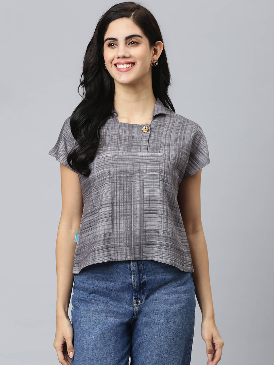     			Flamboyant Women's Viscose Rayon Regular Top ( Grey )