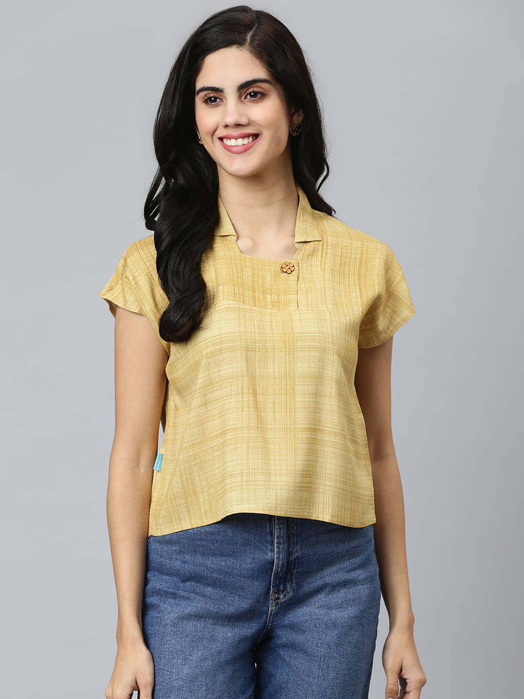     			Flamboyant Women's Viscose Rayon Regular Top ( Yellow )