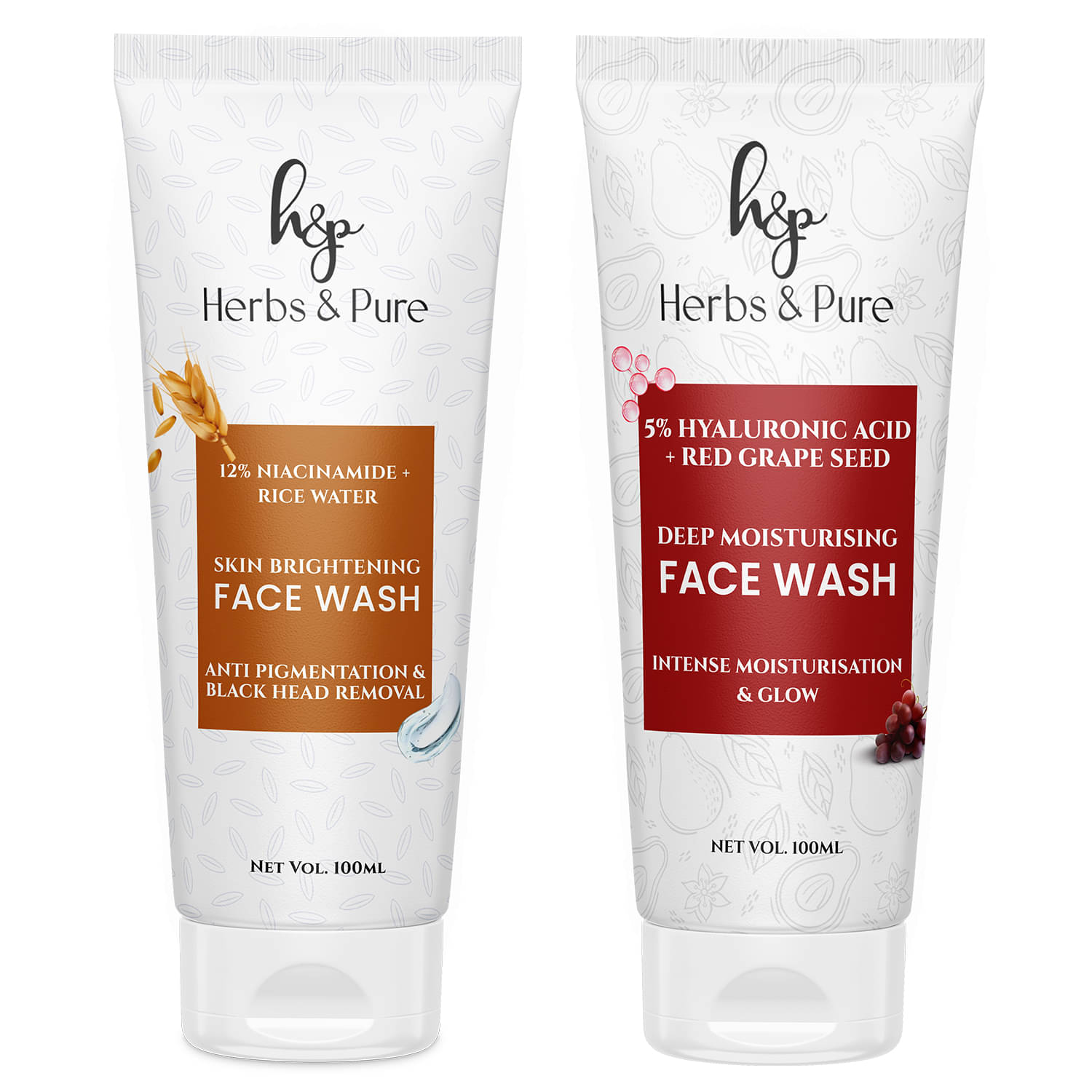     			Herbs and Pure Rice Water & Red Grapes Face Wash For Blackhead Removal & Moisturisation (200ml)