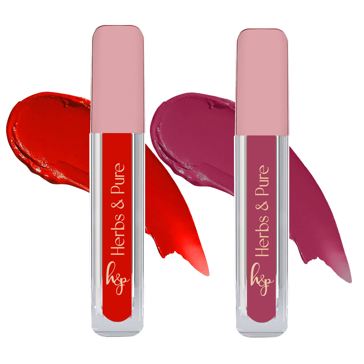 Herbs and Pure Hydrating, Transfer Proof Liquid Lipstick, Set of 2, 12ml (Rebel Ruby, Mauve Muse) Herbs and Pure Hydrating, Transfer Proof Liquid Lipstick, Set of 2, 12ml (Rebel Ruby, Mauve Muse)