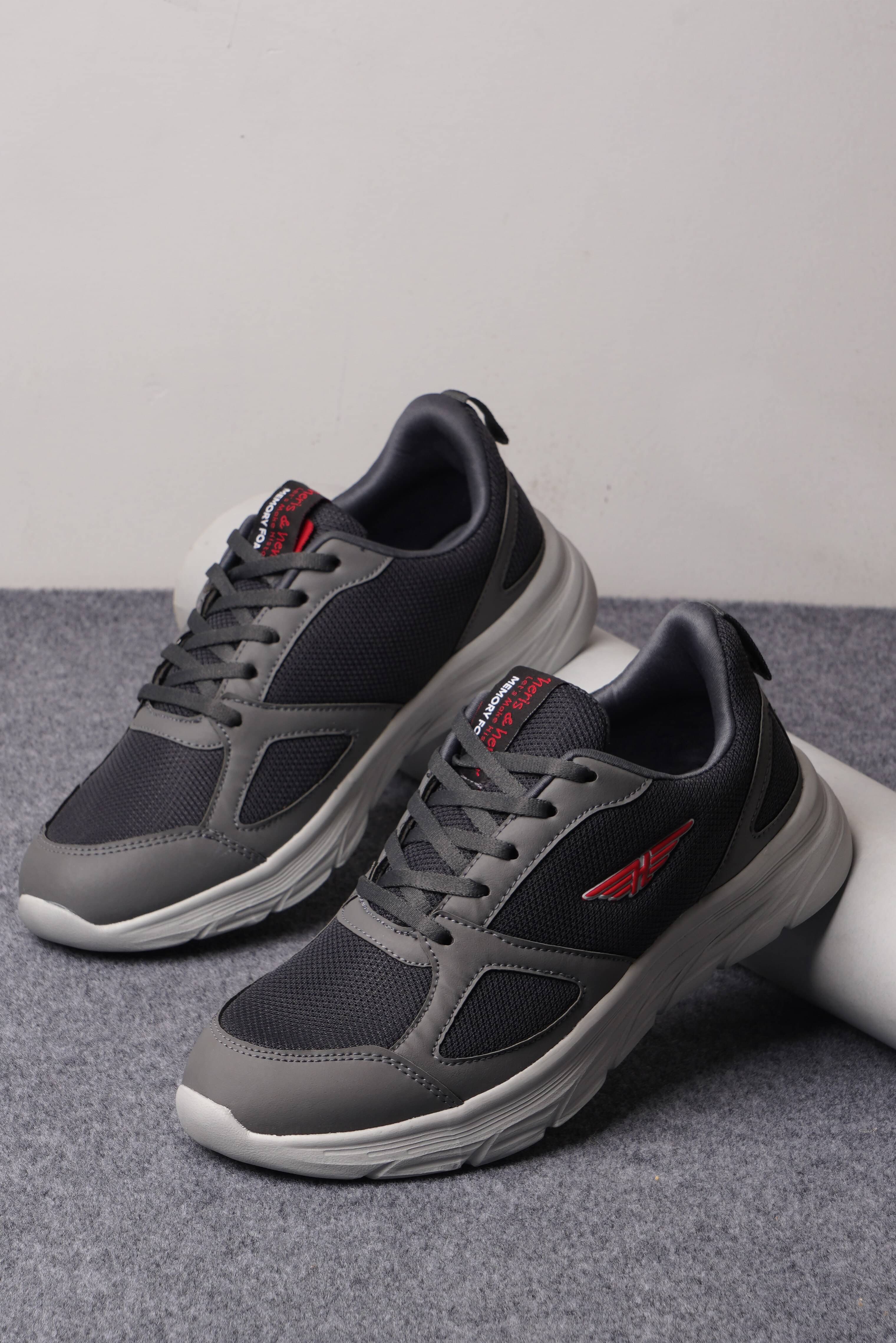     			Heris & Hemly HNH-7018_Dark Grey Dark Grey Men's Sports Running Shoes