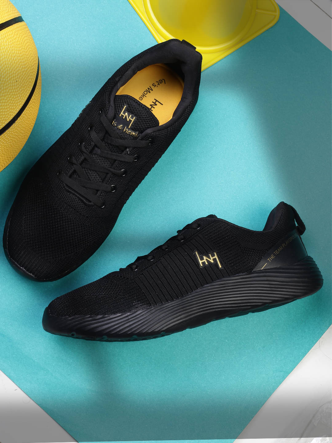 Heris & Hemly HNH-7037_Black Black Men's Sports Running Shoes     			Heris & Hemly HNH-7037_Black Black Men's Sports Running Shoes