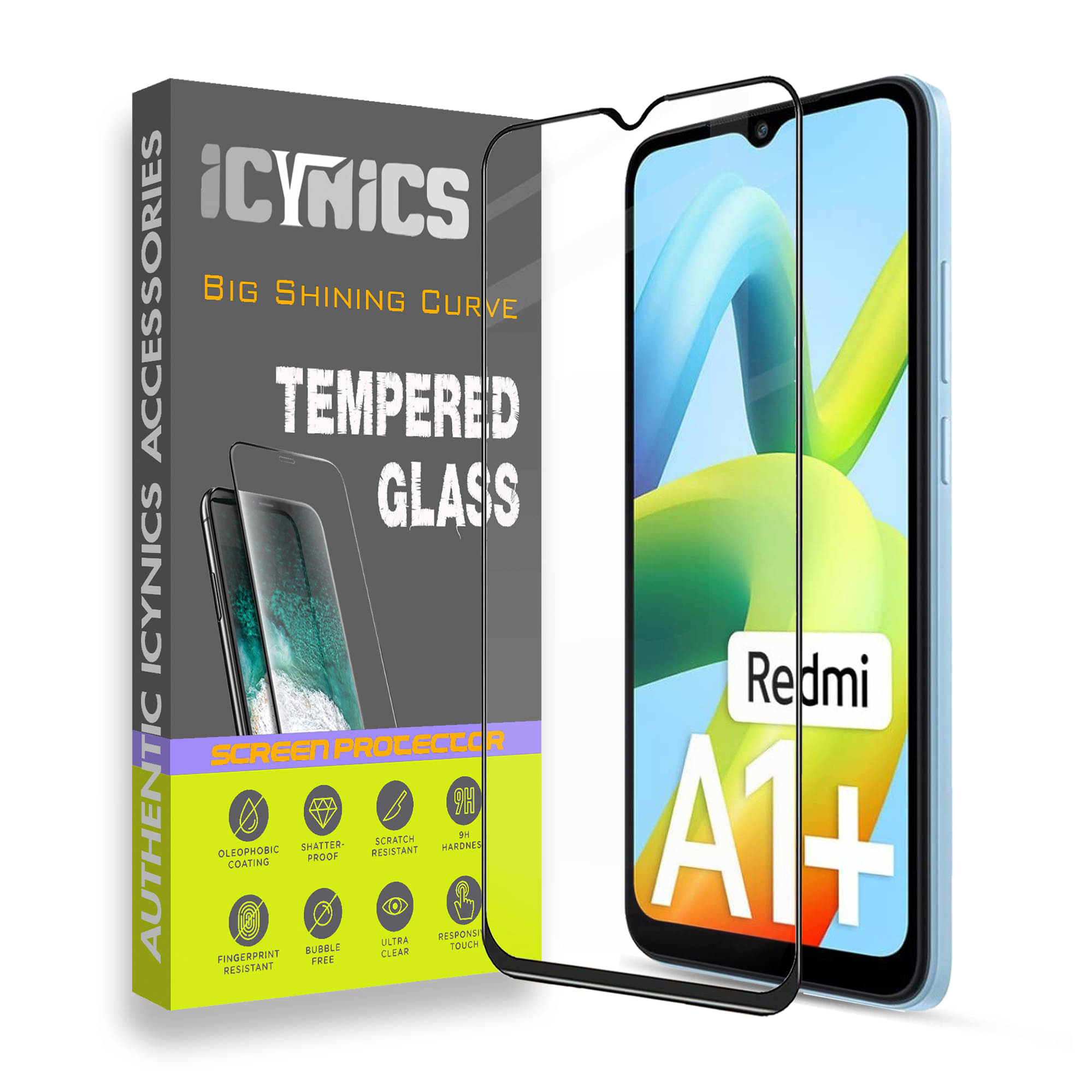 Icynics Tempered Glass Compatible For Redmi A1 Plus ( Pack of 1 ) Icynics Tempered Glass Compatible For Redmi A1 Plus ( Pack of 1 )