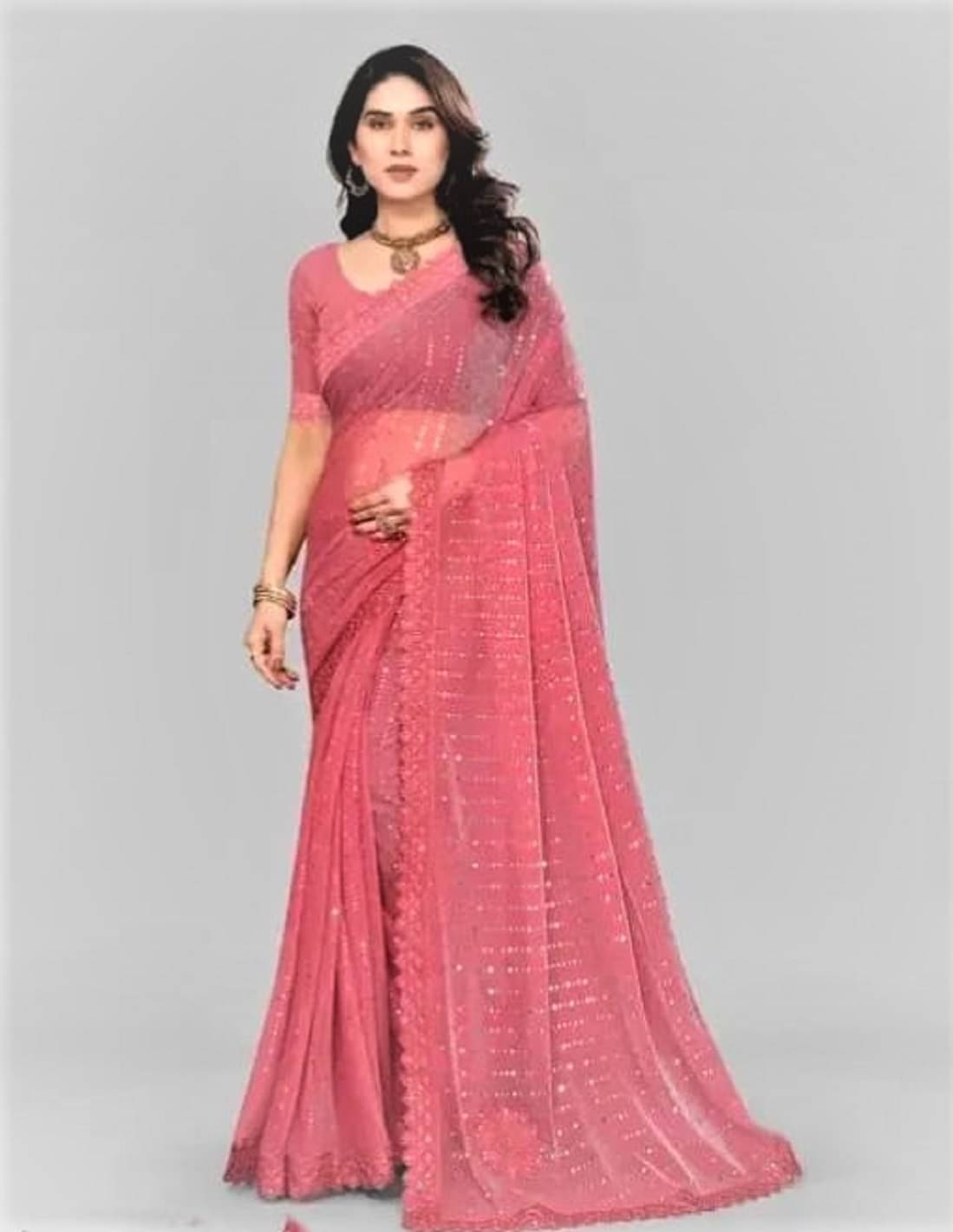 JILUDI Lycra Solid Saree With Unstitched Blouse Piece ( Beige ) JILUDI Lycra Solid Saree With Unstitched Blouse Piece ( Beige )