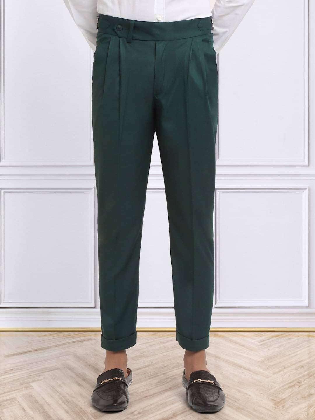     			Klotthe Slim Men's Formal Trouser - Dark Green ( Pack of 1 )
