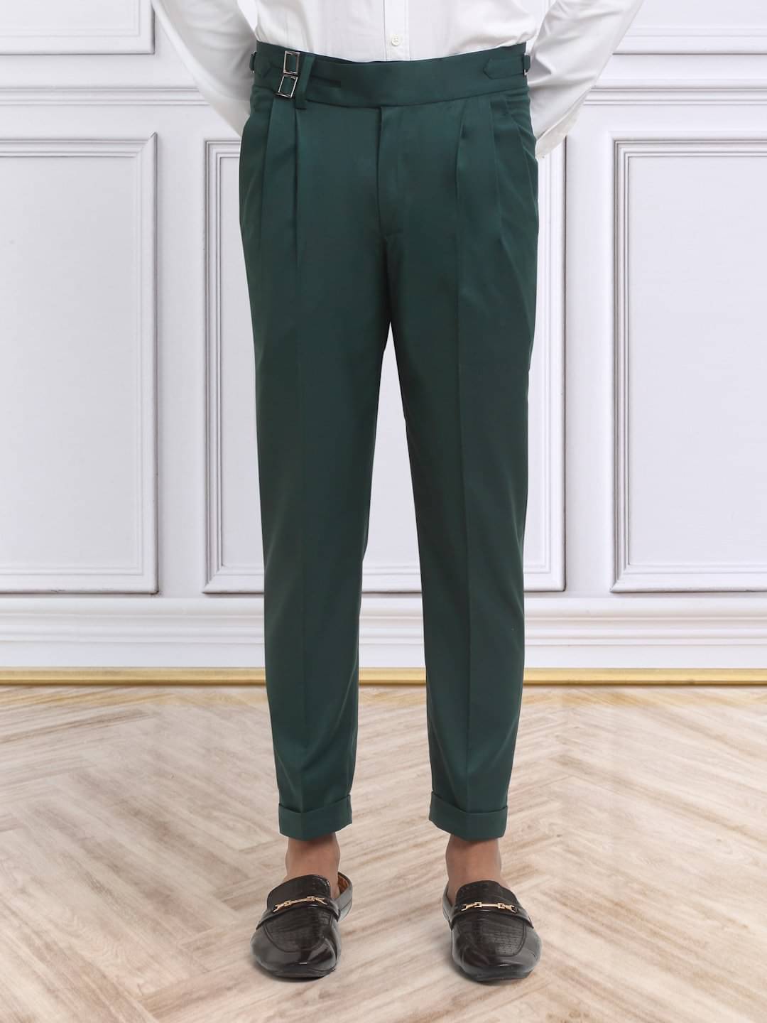     			Klotthe Slim Men's Formal Trouser - Dark Green ( Pack of 1 )