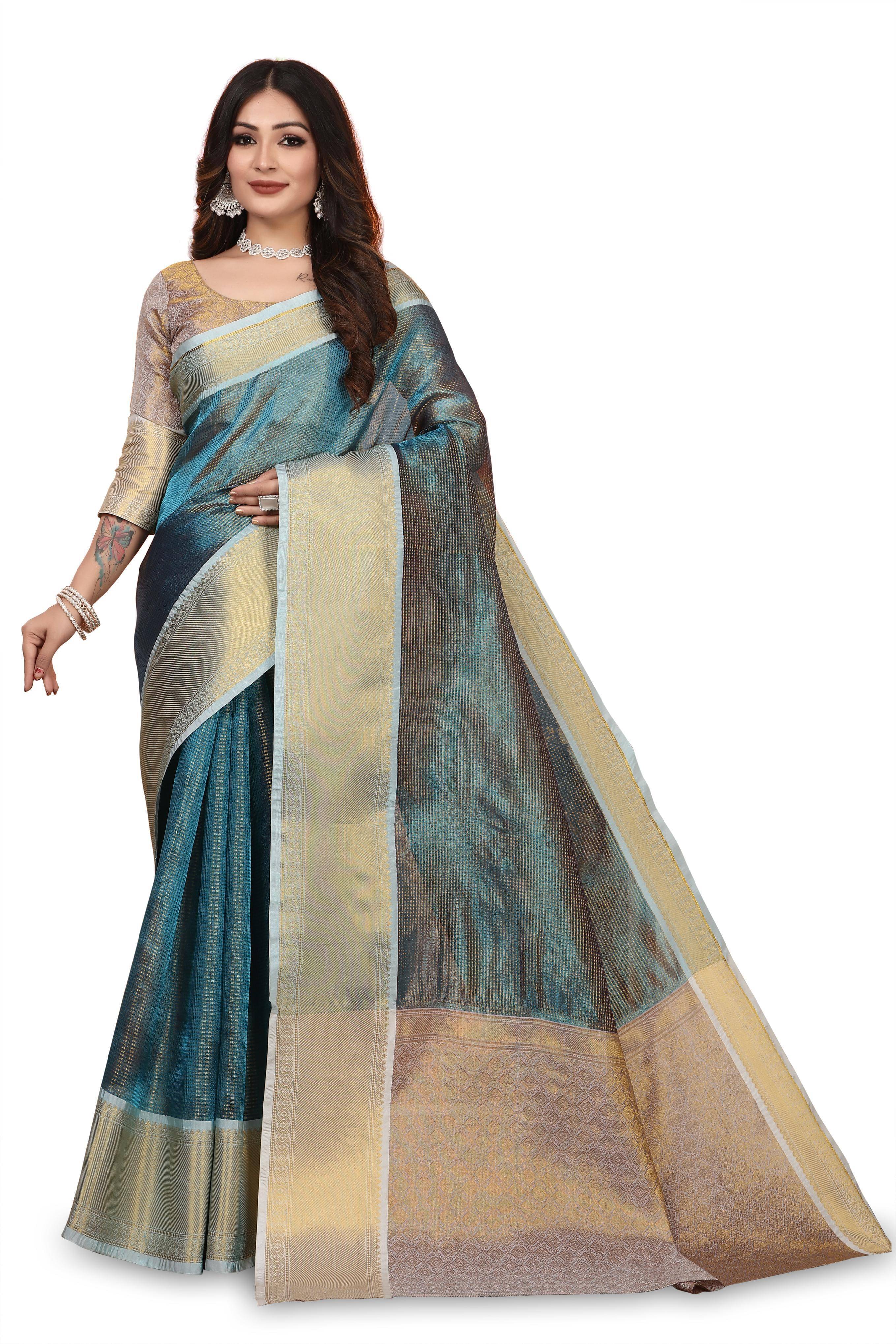 Magneitta Art Silk Woven Saree With Unstitched Blouse Piece ( Gold ) Magneitta Art Silk Woven Saree With Unstitched Blouse Piece ( Gold )