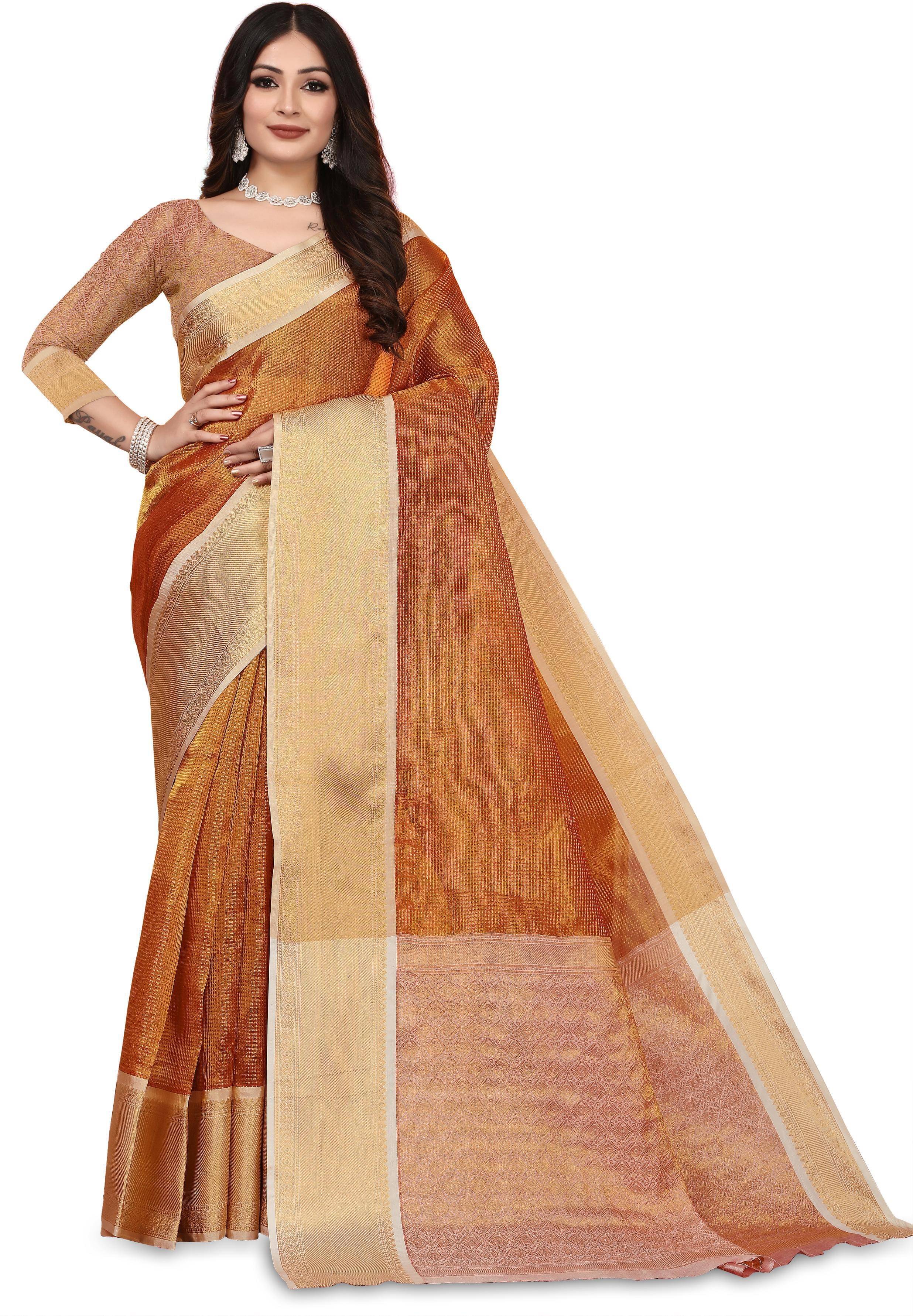 Magneitta Art Silk Woven Saree With Unstitched Blouse Piece ( Gold ) Magneitta Art Silk Woven Saree With Unstitched Blouse Piece ( Gold )