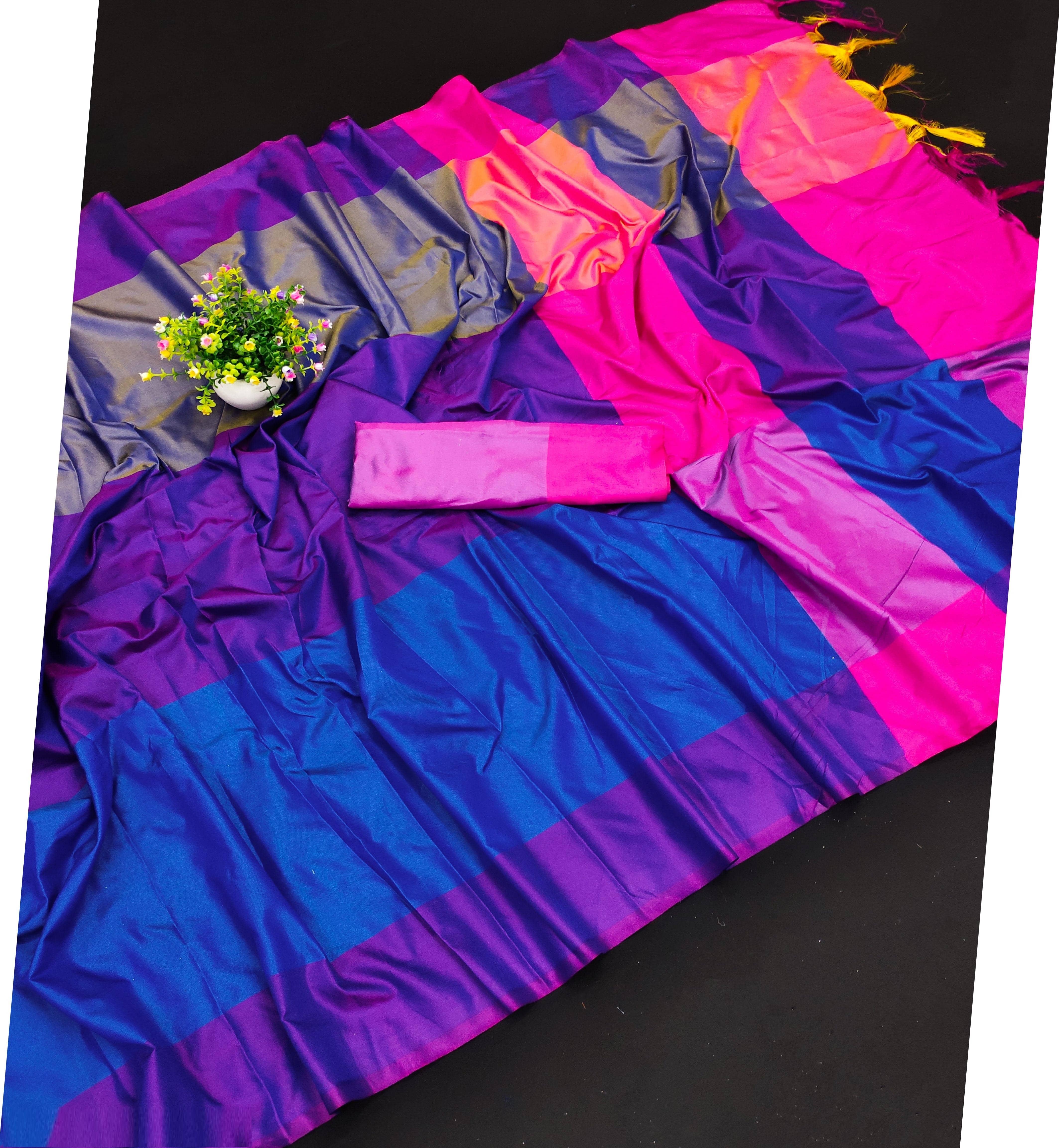 Magneitta Cotton Silk Woven Saree With Unstitched Blouse Piece ( Orange ) - Sarees | Buy online on ZillyBuy