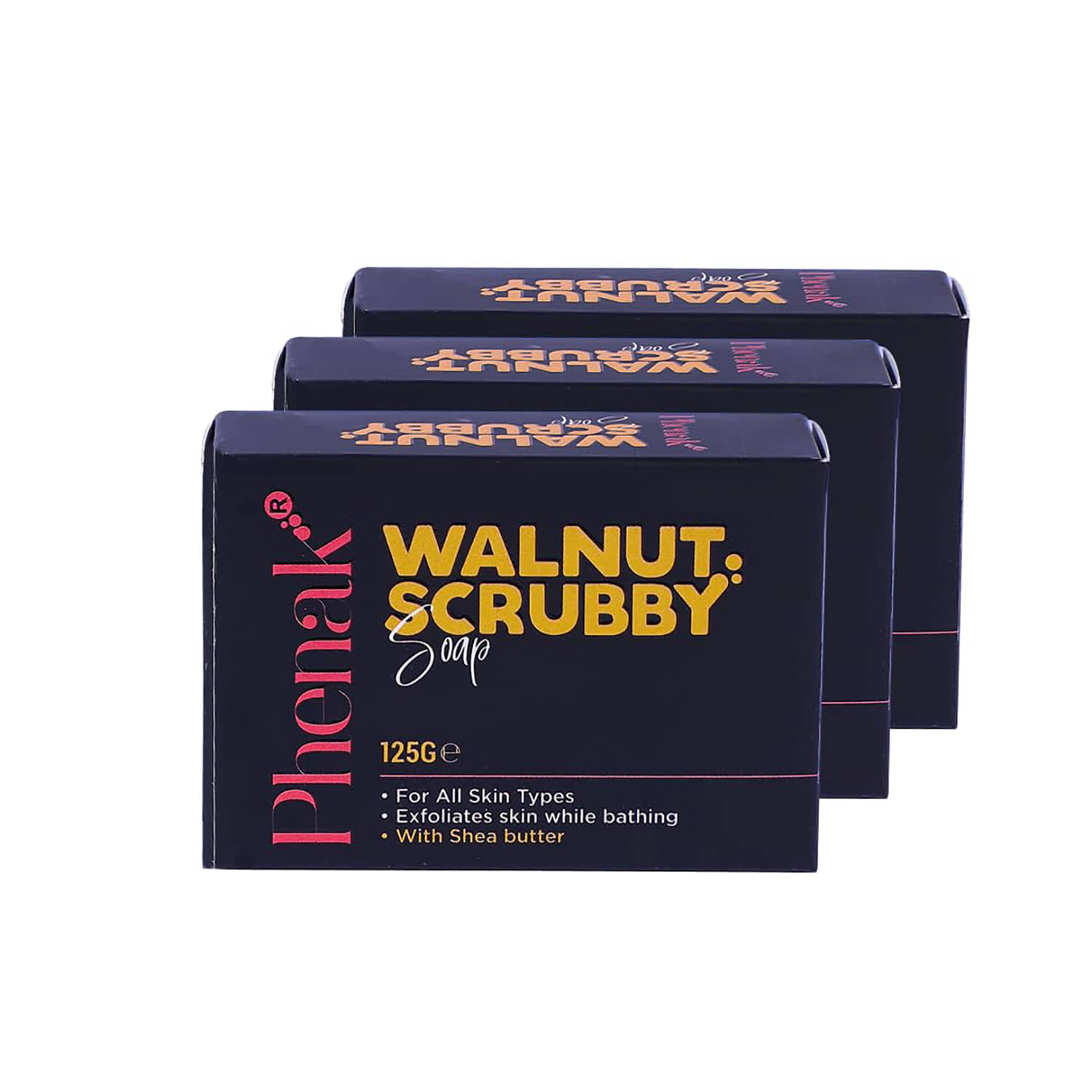 PHENAK INDIA Exfoliating Bathing Bar for All Skin Type ( Pack of 3 )