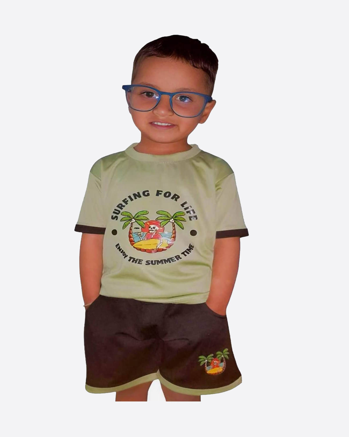     			RBF84 Pack of 1 Unisex Polyester T-Shirt & Shorts Set ( Green,Black )
