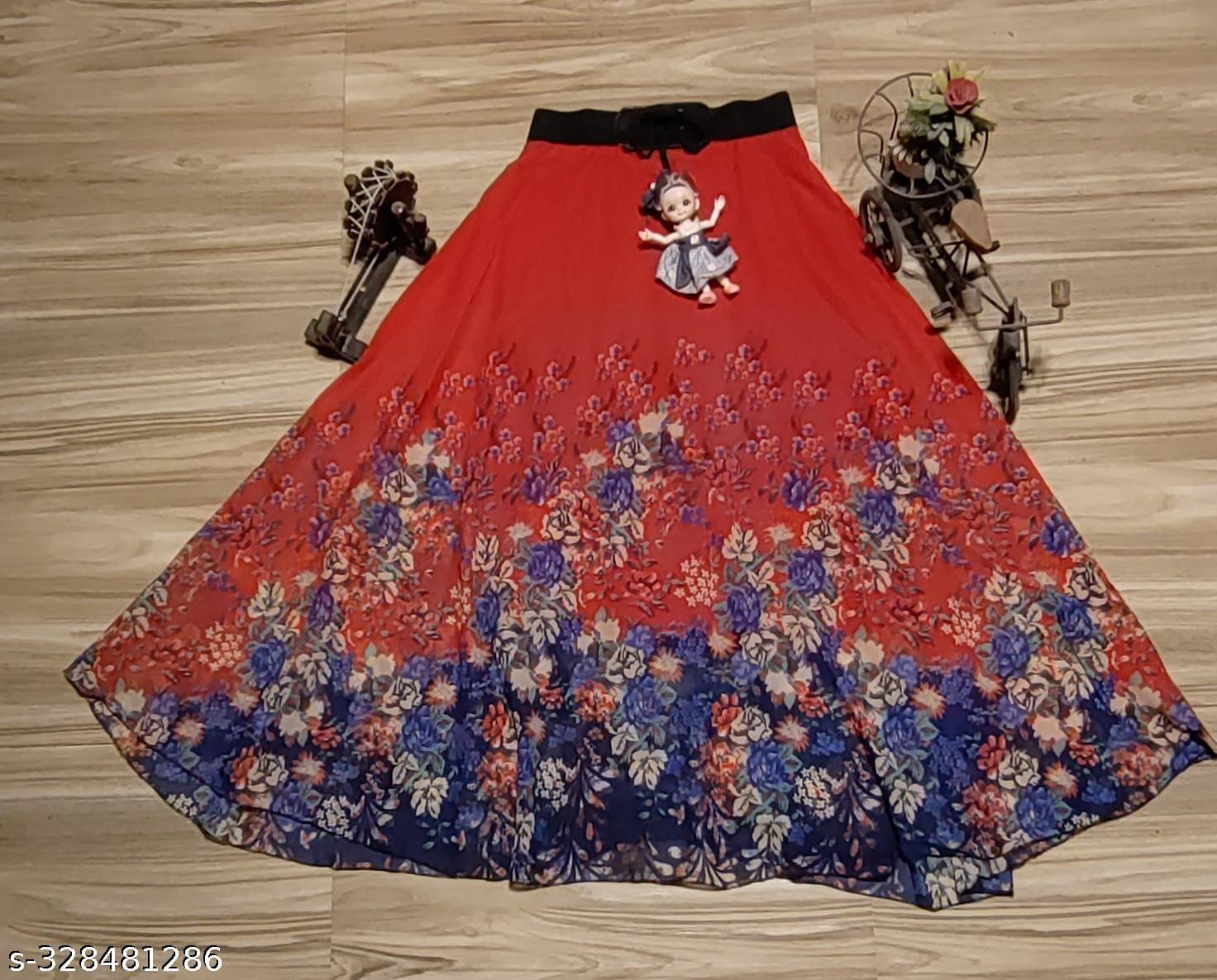 RC NEOEN Red Georgette Women's Flared Skirt ( Pack of 1 ) RC NEOEN Red Georgette Women's Flared Skirt ( Pack of 1 )