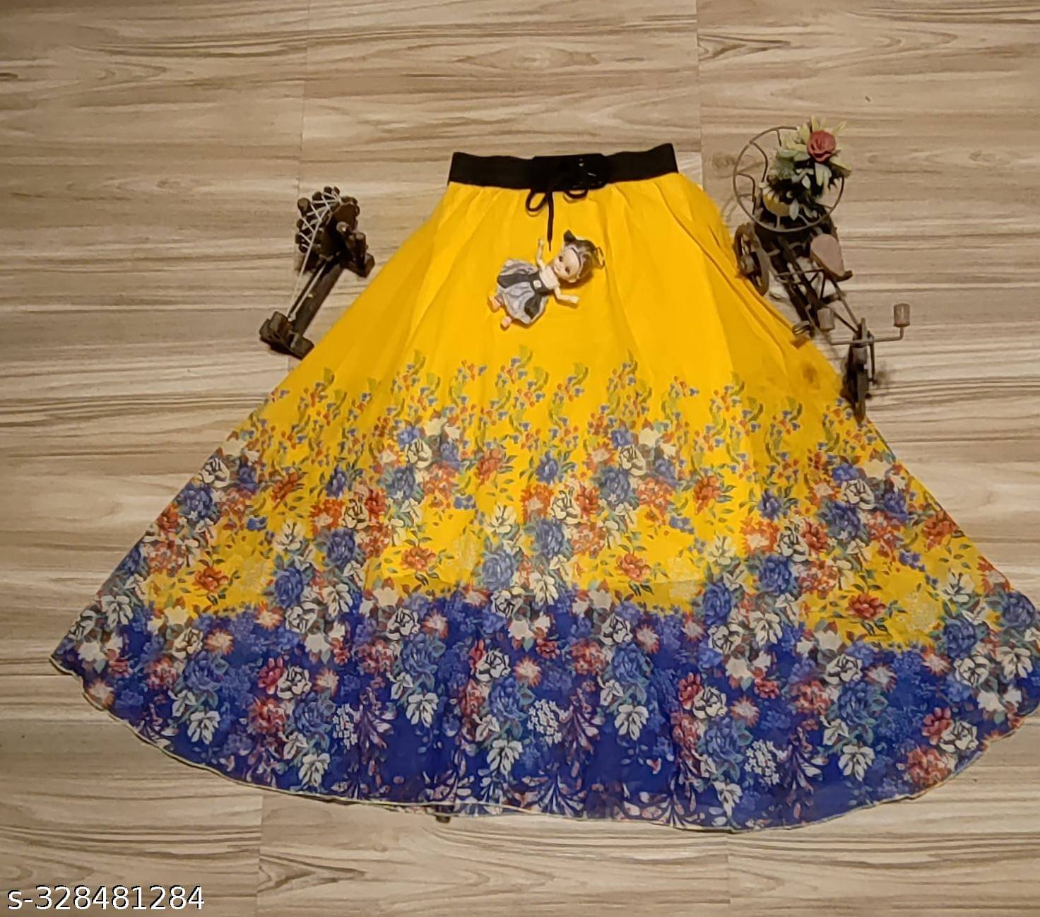 RC NEOEN Yellow Georgette Women's Flared Skirt ( Pack of 1 ) RC NEOEN Yellow Georgette Women's Flared Skirt ( Pack of 1 )