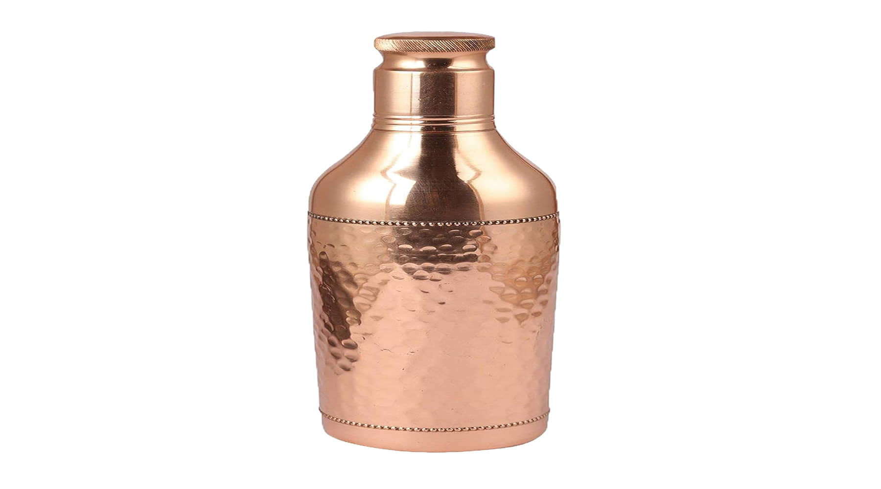 Shakuntla Vintage Hammered Copper Bottle Gold Copper Water Bottle 1000 mL ( Set of 1 )