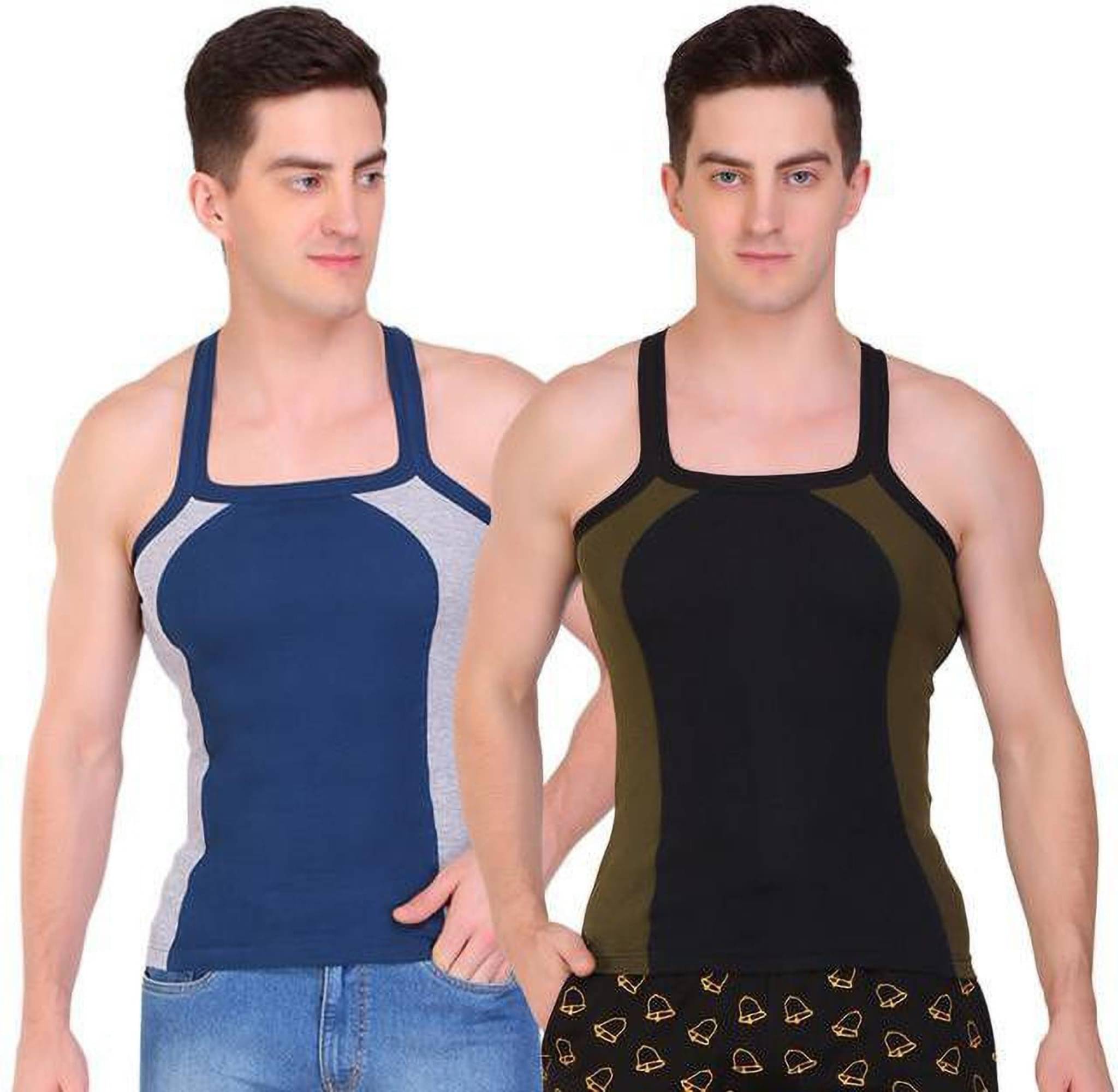 TT Pack of 2 Cotton Gym Vest For Men ( Black )     			TT Pack of 2 Cotton Gym Vest For Men ( Black )