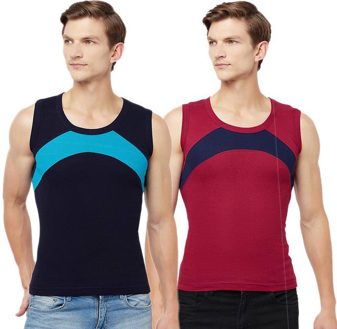     			TT Pack of 2 Cotton Gym Vest For Men ( Multicolor )