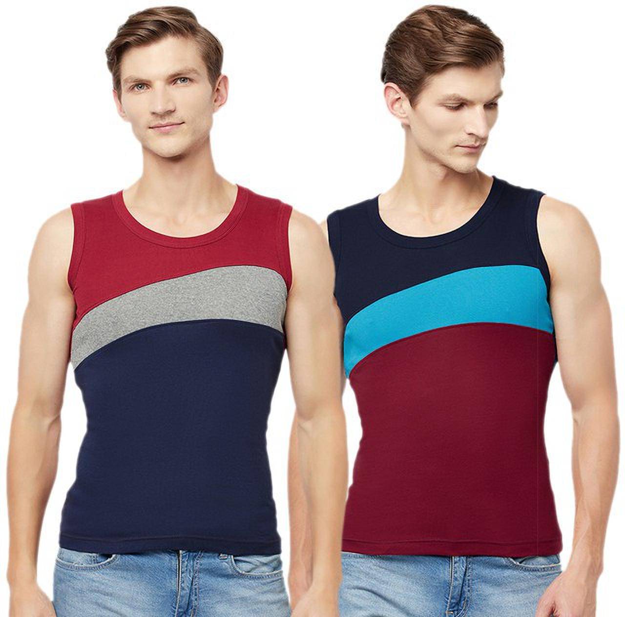     			TT Pack of 2 Cotton Gym Vest For Men ( Multicolor )
