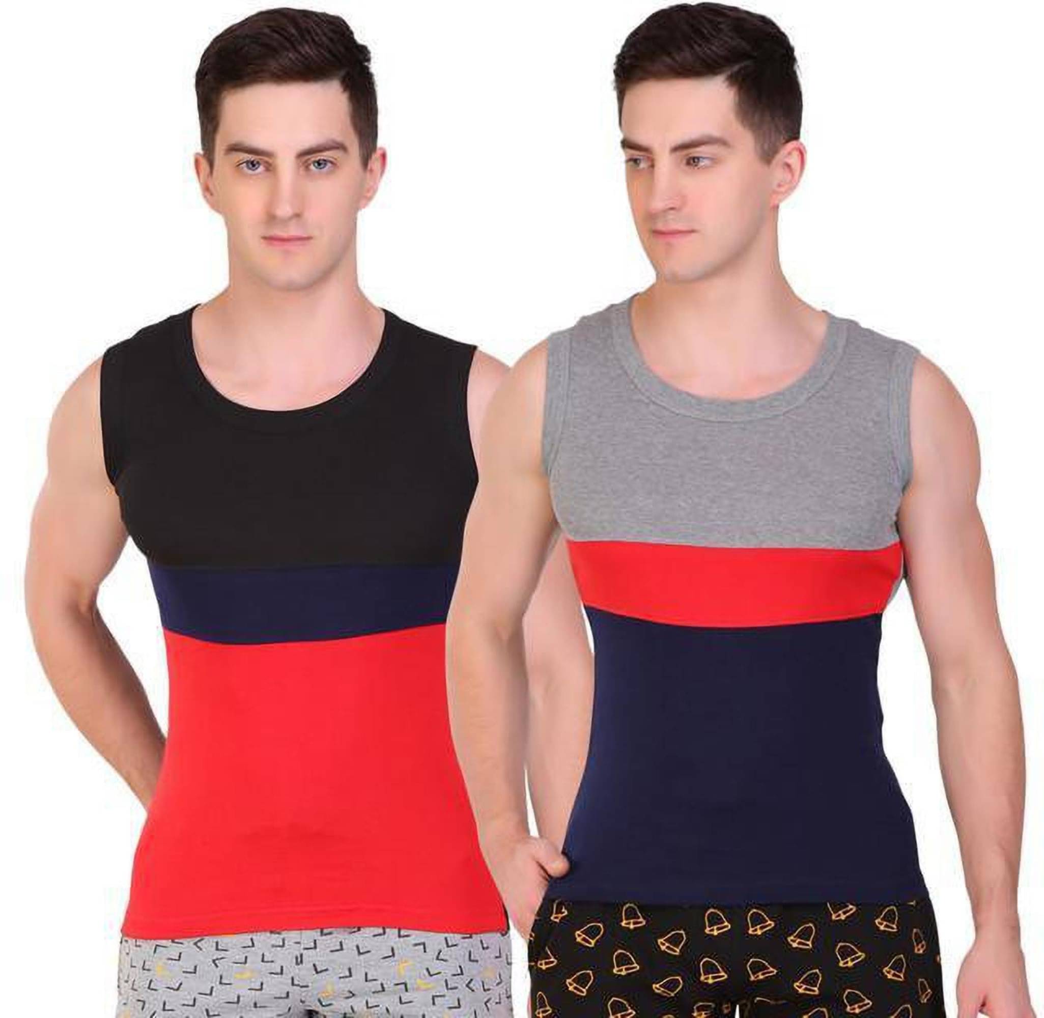 TT Pack of 2 Cotton Gym Vest For Men ( Black ) TT Pack of 2 Cotton Gym Vest For Men ( Black )