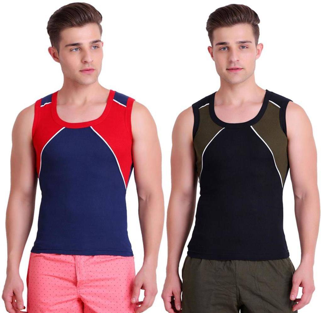     			TT Pack of 2 Cotton Gym Vest For Men ( Green )