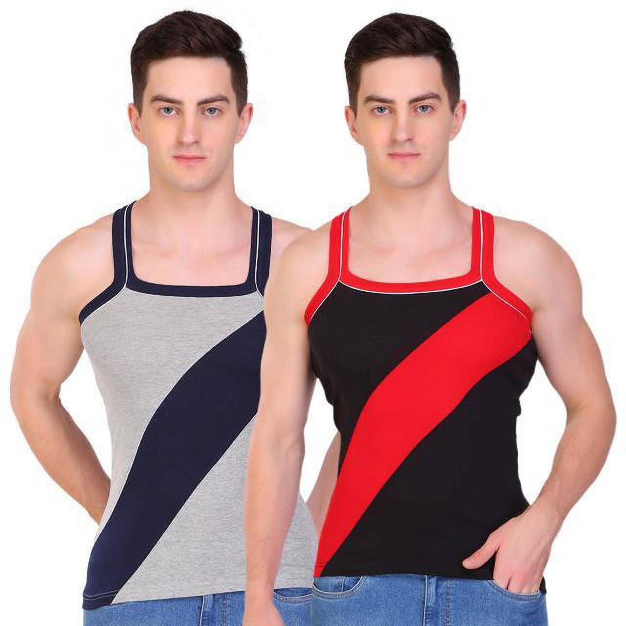 TT Pack of 2 Cotton Gym Vest For Men ( Multicolor ) TT Pack of 2 Cotton Gym Vest For Men ( Multicolor )
