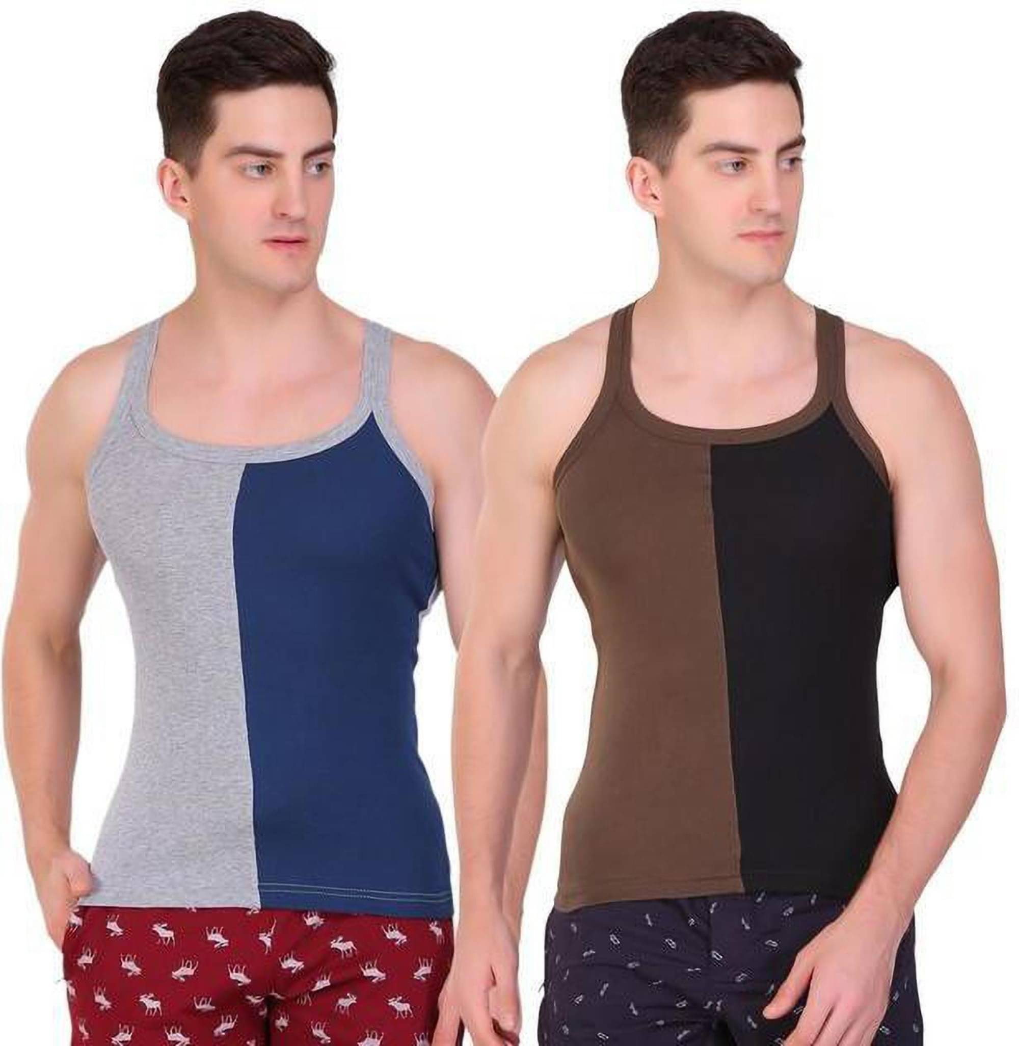    			TT Pack of 2 Cotton Gym Vest For Men ( Multicolor )