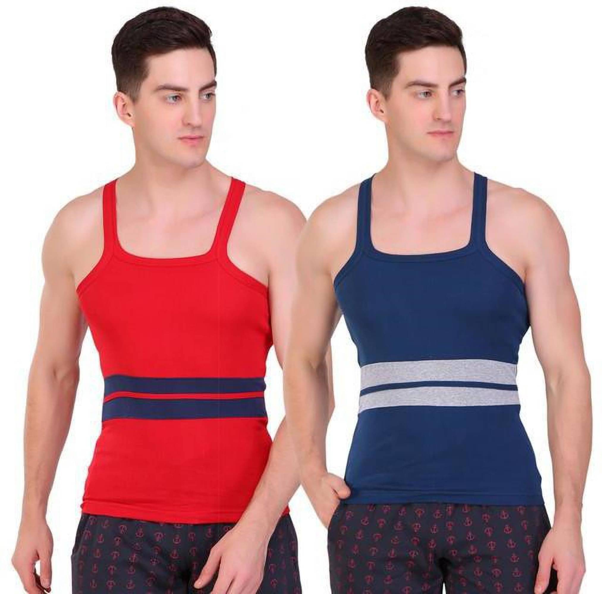 TT Pack of 2 Cotton Gym Vest For Men ( Multicolor )     			TT Pack of 2 Cotton Gym Vest For Men ( Multicolor )