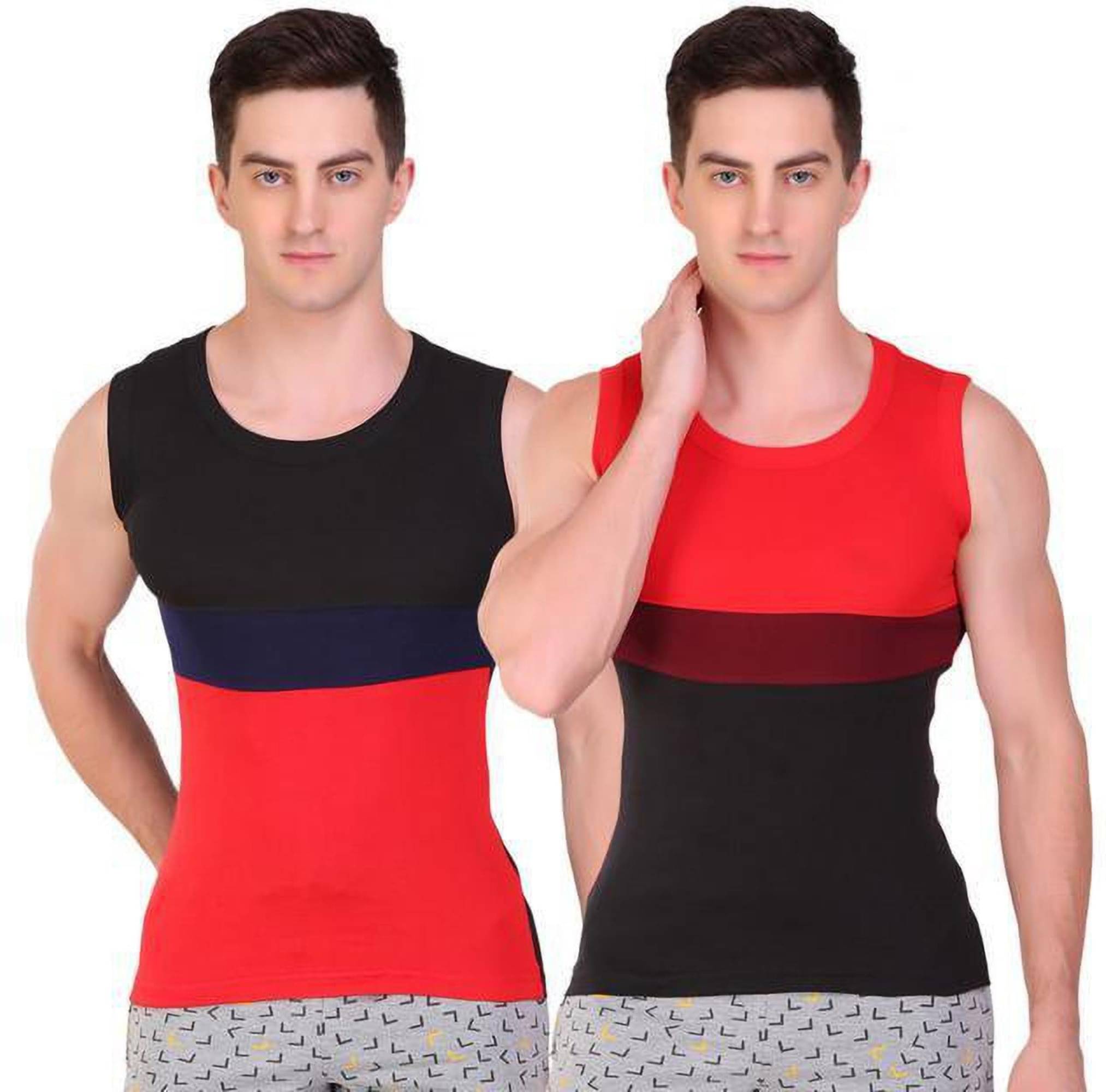 TT Pack of 2 Cotton Gym Vest For Men ( Black ) TT Pack of 2 Cotton Gym Vest For Men ( Black )